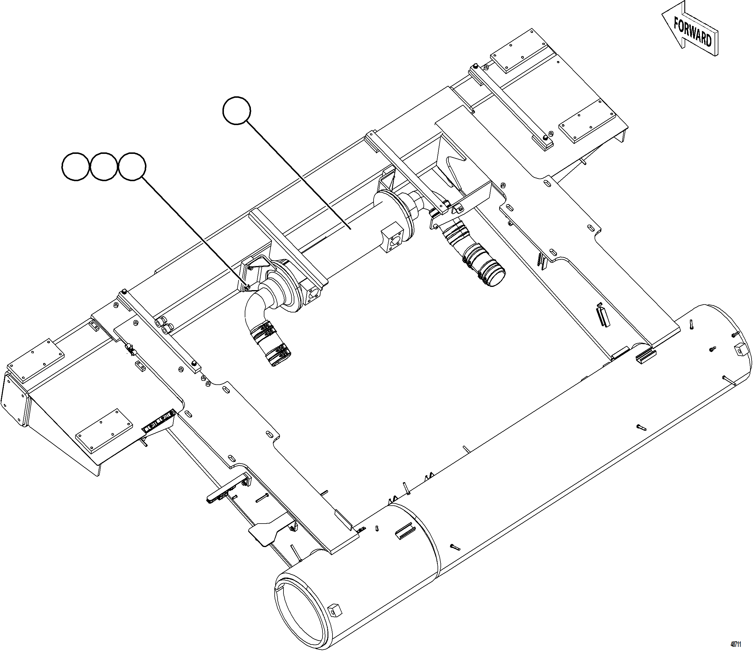 Dump Trucks Komatsu / AFE77-CT 830E-5 S/N A50331 - A50333  KAL(afe77-ct) / RADIATOR PIPING - HEAT EXCHANGER(C-024 : 48711)