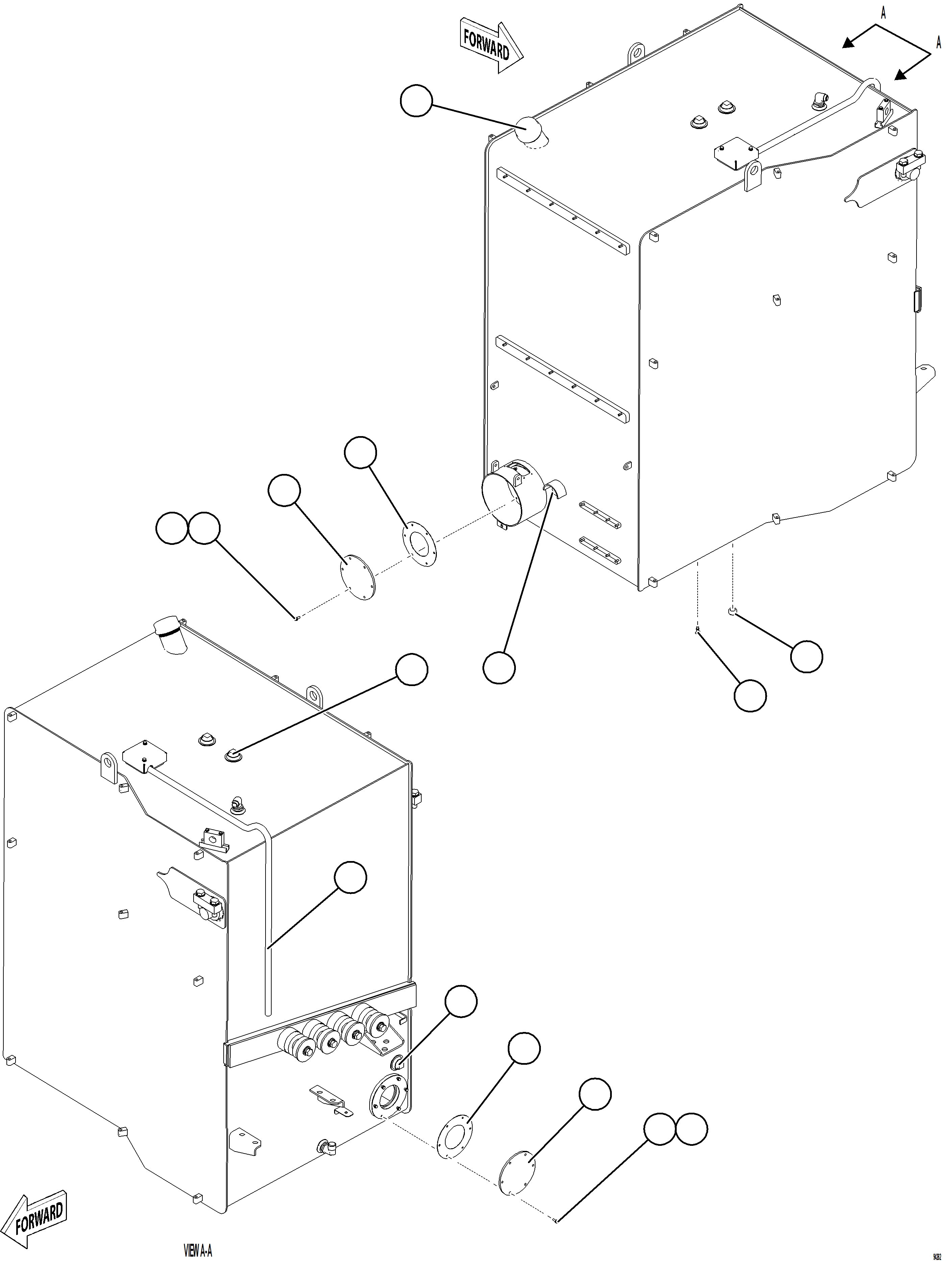 Komatsu parts book diagram for AFE77-CV 830E-5 S/N A50338,A50341 - A40345  KCH: FUEL TANK ASSEMBLY