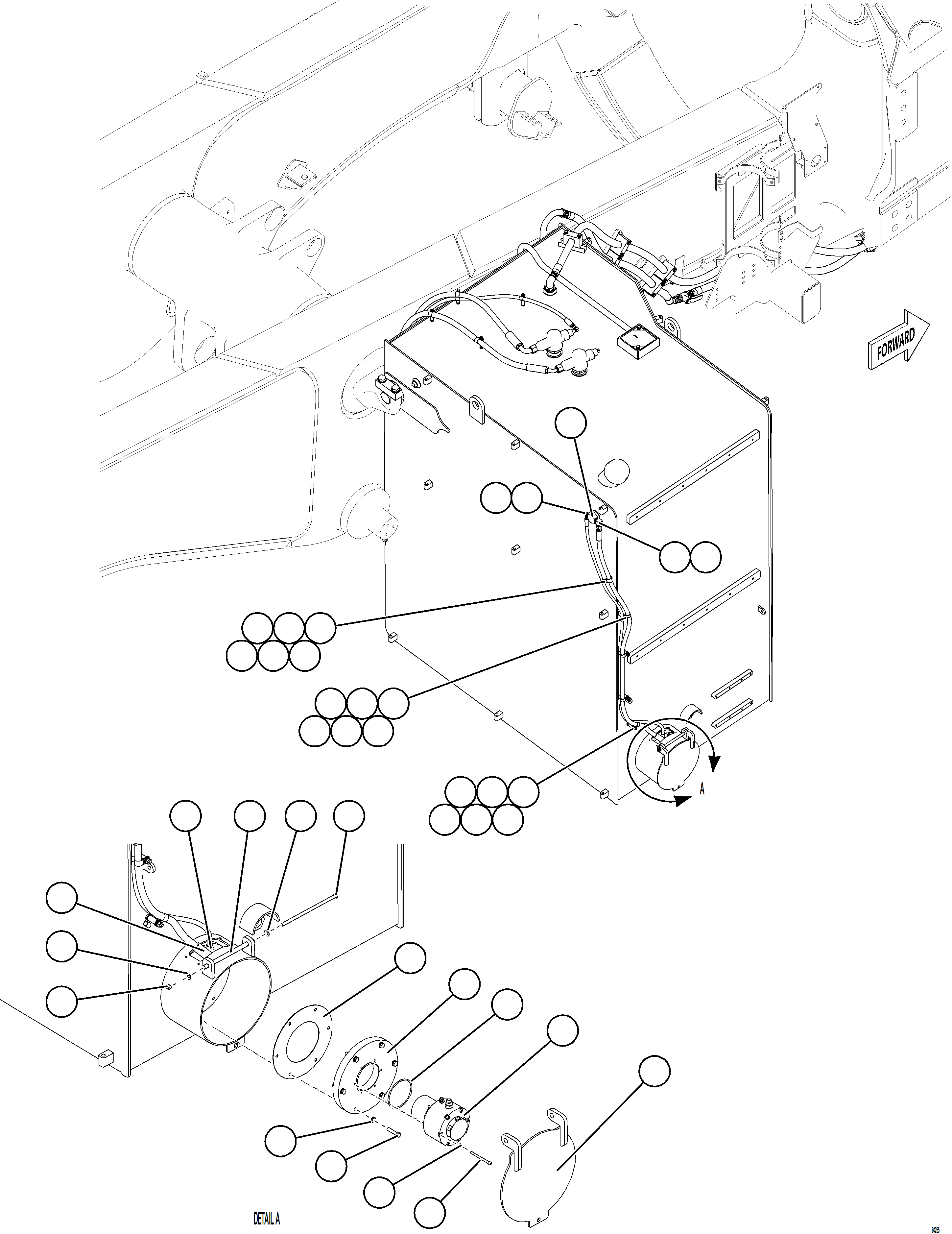 Komatsu parts book diagram for AFE77-CV 830E-5 S/N A50338,A50341 - A40345  KCH: FUEL TANK REMOTE FILL - RH