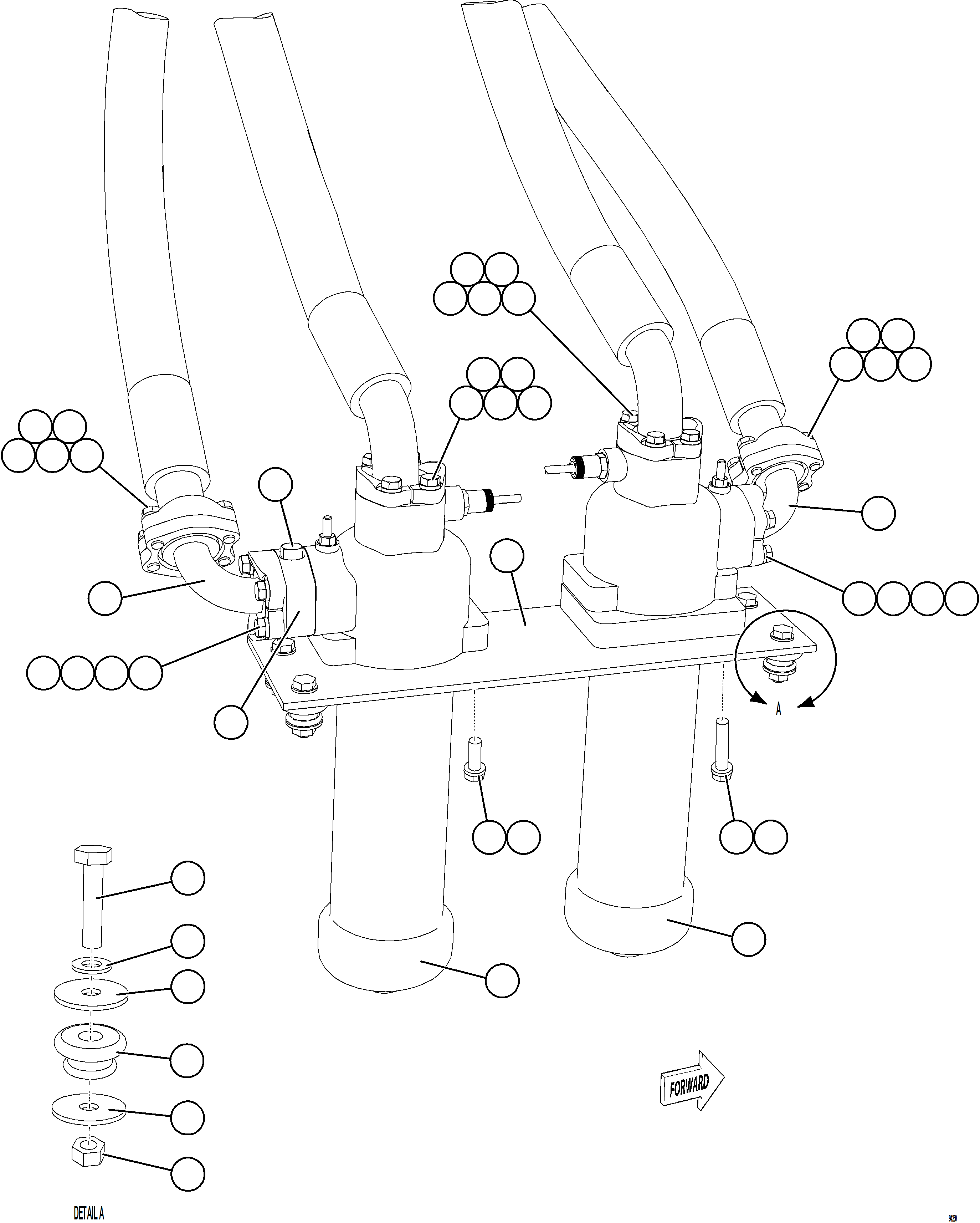 Komatsu parts book diagram for AFE77-CV 830E-5 S/N A50338,A50341 - A40345  KCH: HOIST FILTER PIPING & INSTALLATION