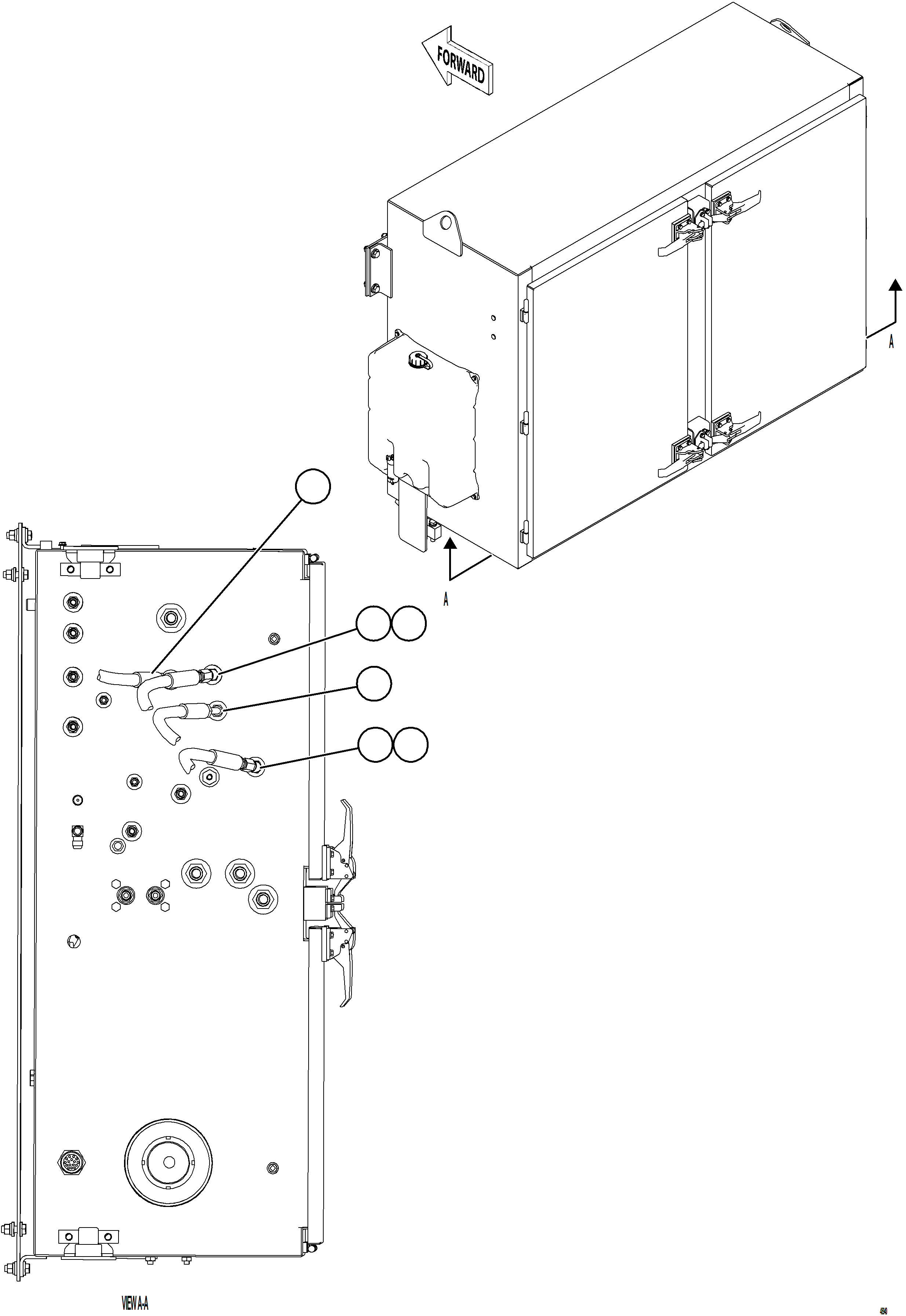 Komatsu parts book diagram for AFE77-CV 830E-5 S/N A50338,A50341 - A40345  KCH: HYDR BRAKE CBNT PIPING - HOIST PILOT VALVE    2/2