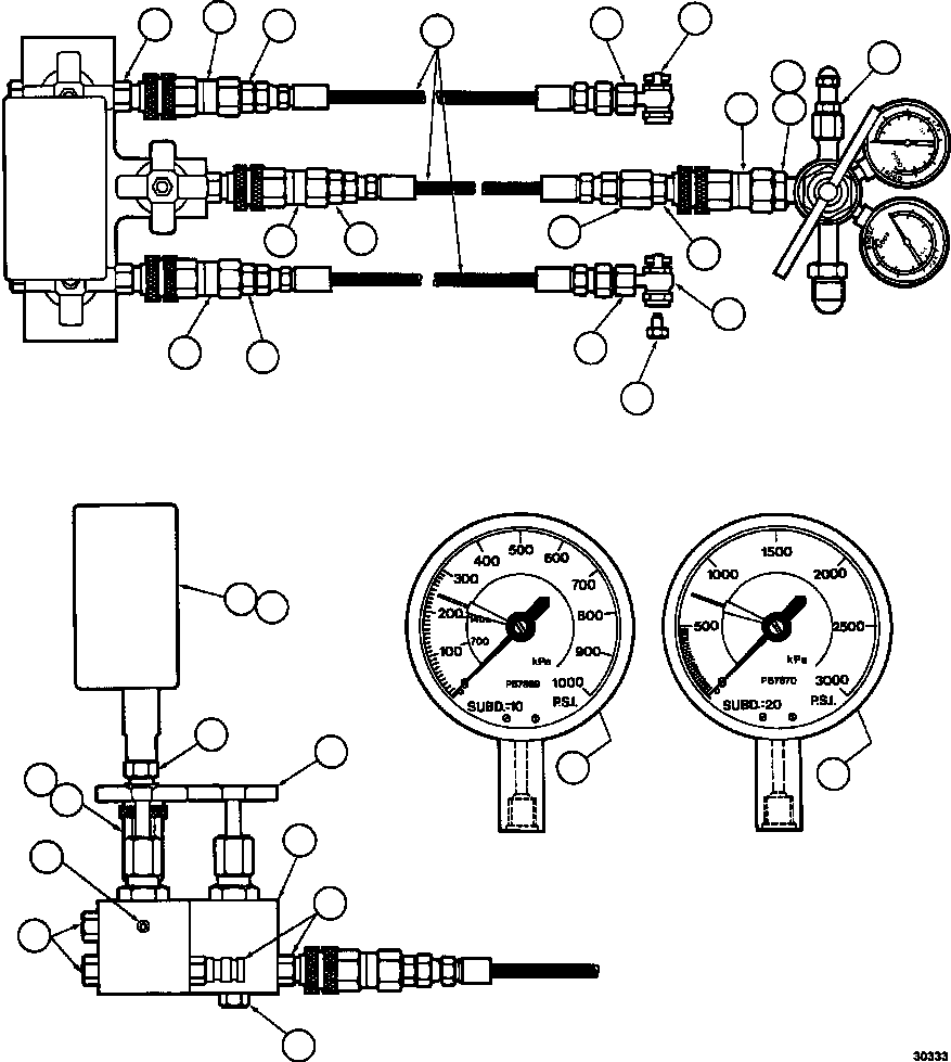 Komatsu parts book diagram for AFE77-CV 830E-5 S/N A50338,A50341 - A40345  KCH: CHARGING MANIFOLD ASSEMBLY
