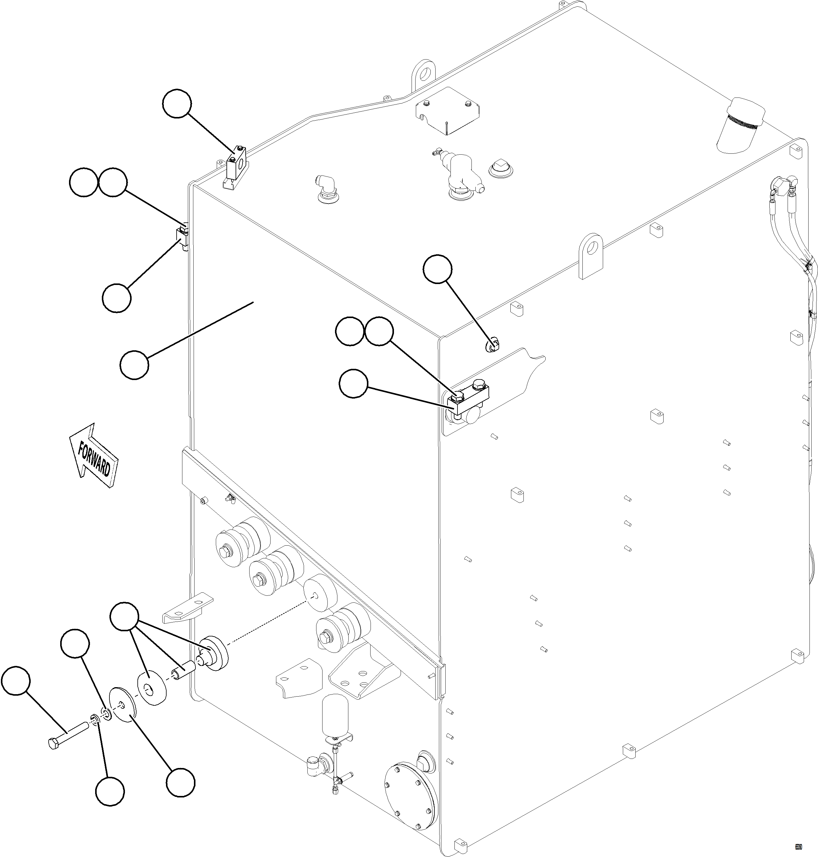 Komatsu parts book diagram for AFE77-CX 830E-5 S/N A50347 - A50348,A50355,A50362,A50368,A50370 - A50371  KBI: FUEL TANK INSTALLATION