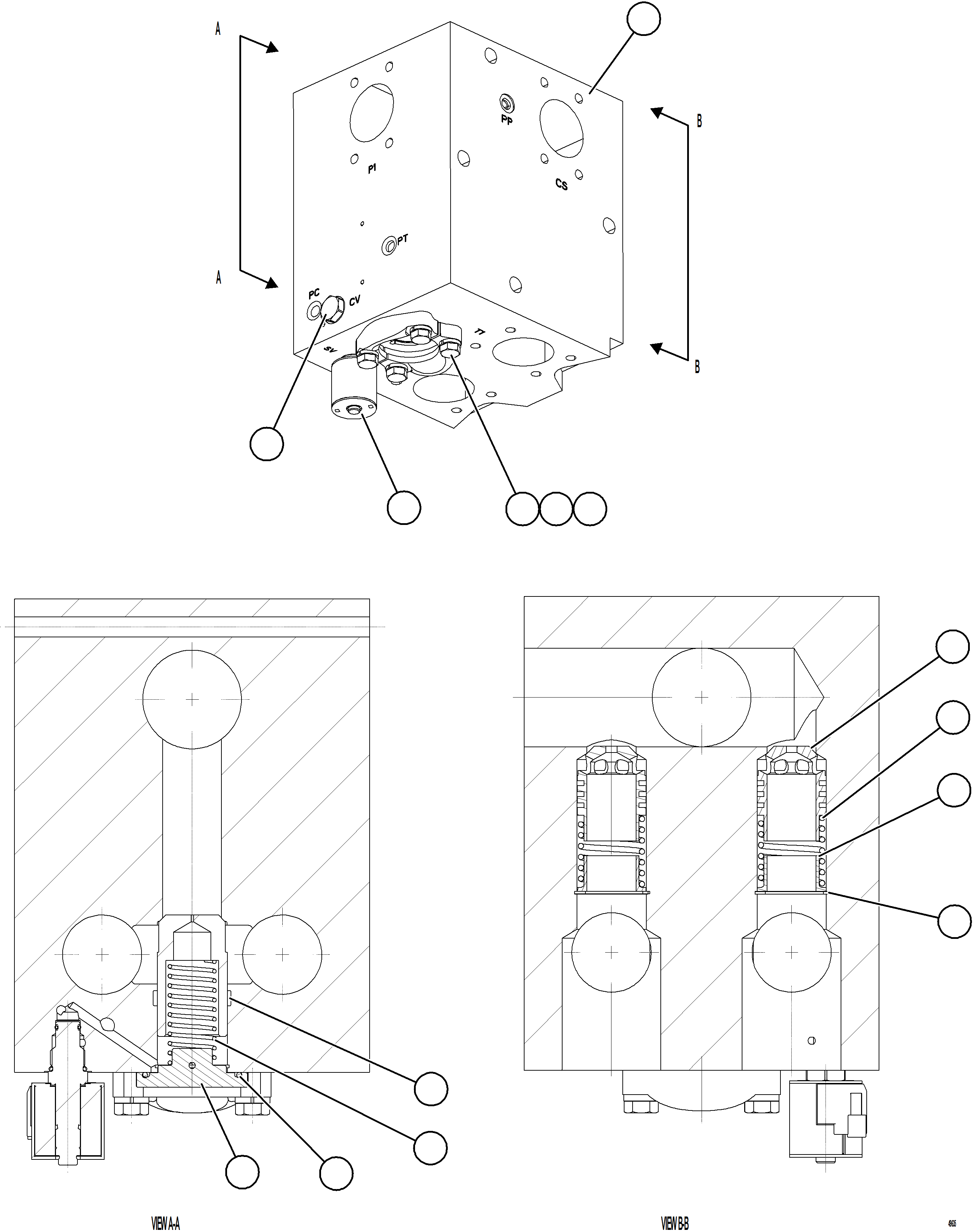 Komatsu parts book diagram for AFE77-CX 830E-5 S/N A50347 - A50348,A50355,A50362,A50368,A50370 - A50371  KBI: MANIFOLD ASSEMBLY