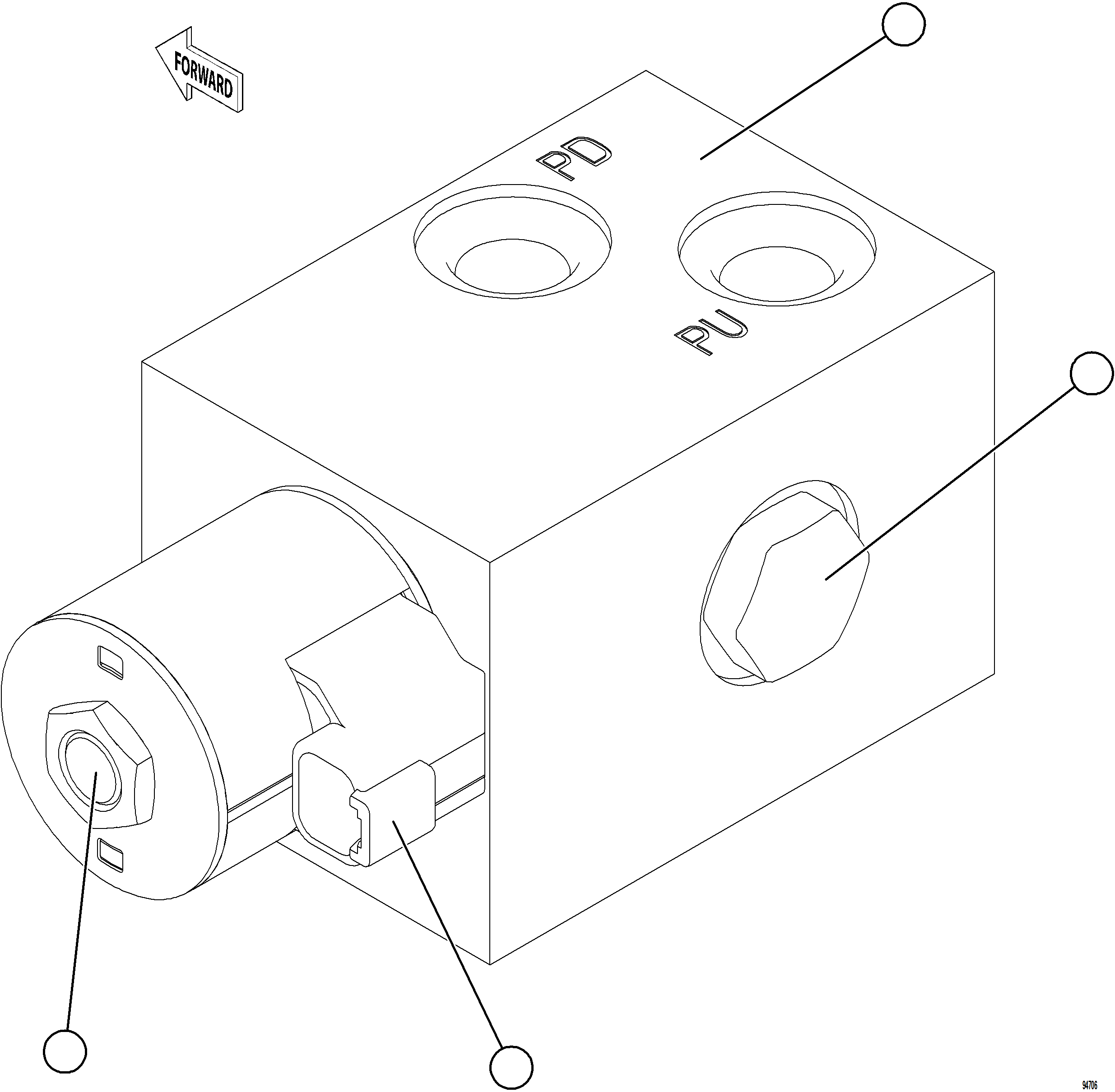 Komatsu parts book diagram for AFE77-CX 830E-5 S/N A50347 - A50348,A50355,A50362,A50368,A50370 - A50371  KBI: HOIST PILOT MANIFOLD