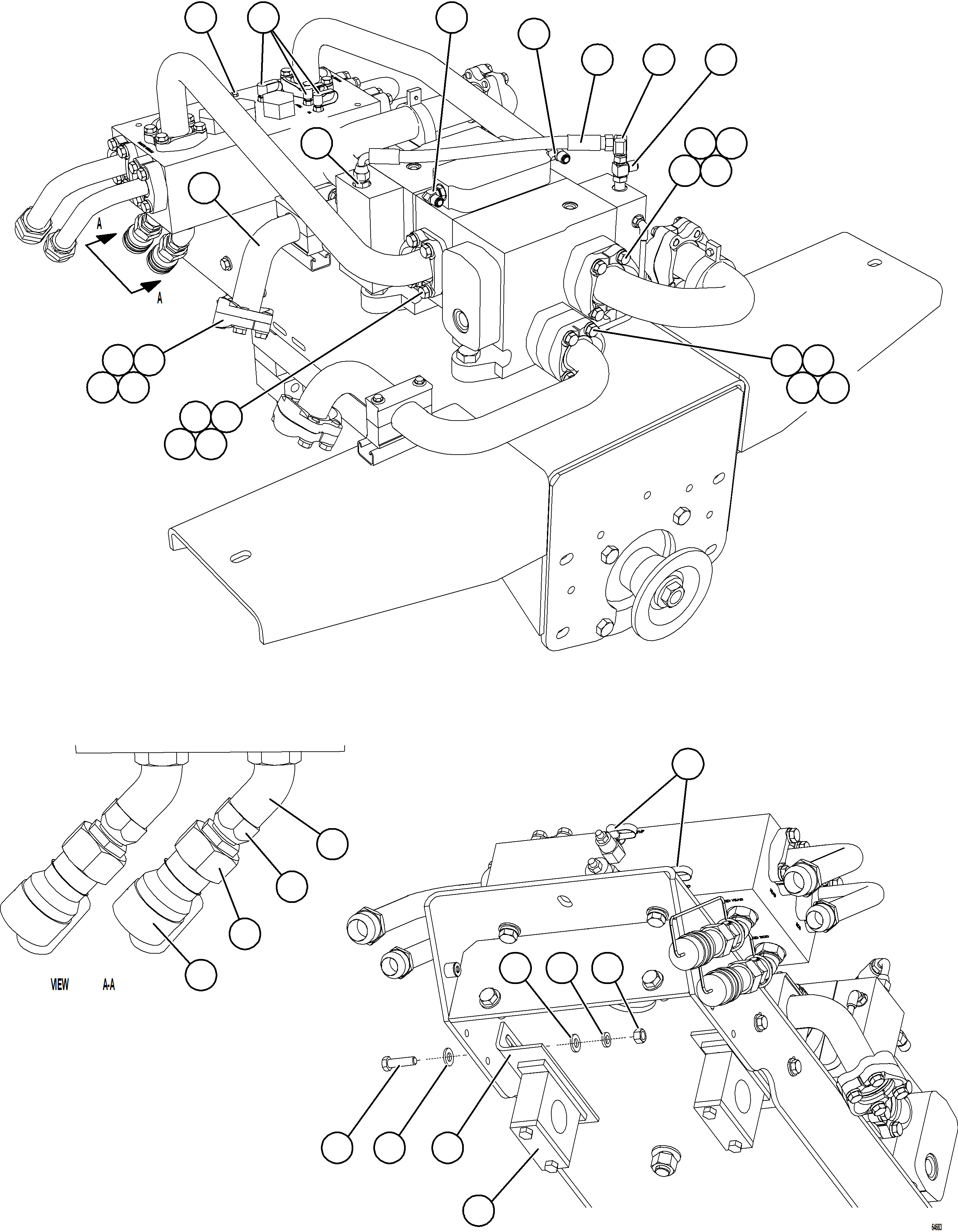 Dump Trucks Komatsu / AFE77-S 830E-5 S/N A50057  HEAVY METAL(afe77-s) / VALVE/PUMP MODULE PIPING    2/3(364 : 64683)