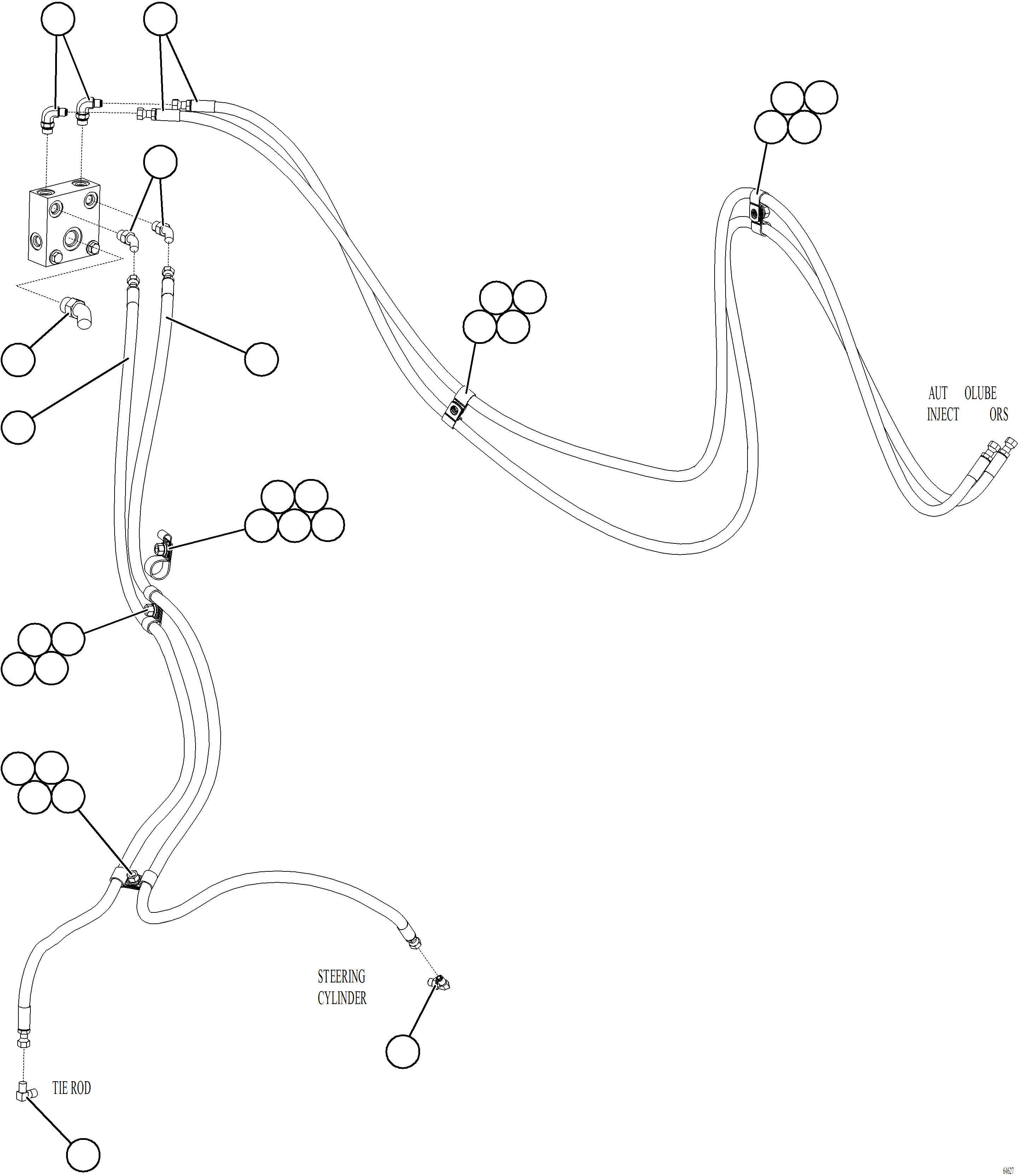 Dump Trucks Komatsu / AFE77-S 830E-5 S/N A50057  HEAVY METAL(afe77-s) / FRONT BRAKE JUNCTION VALVE PIPING    2/2(448 : 64627)