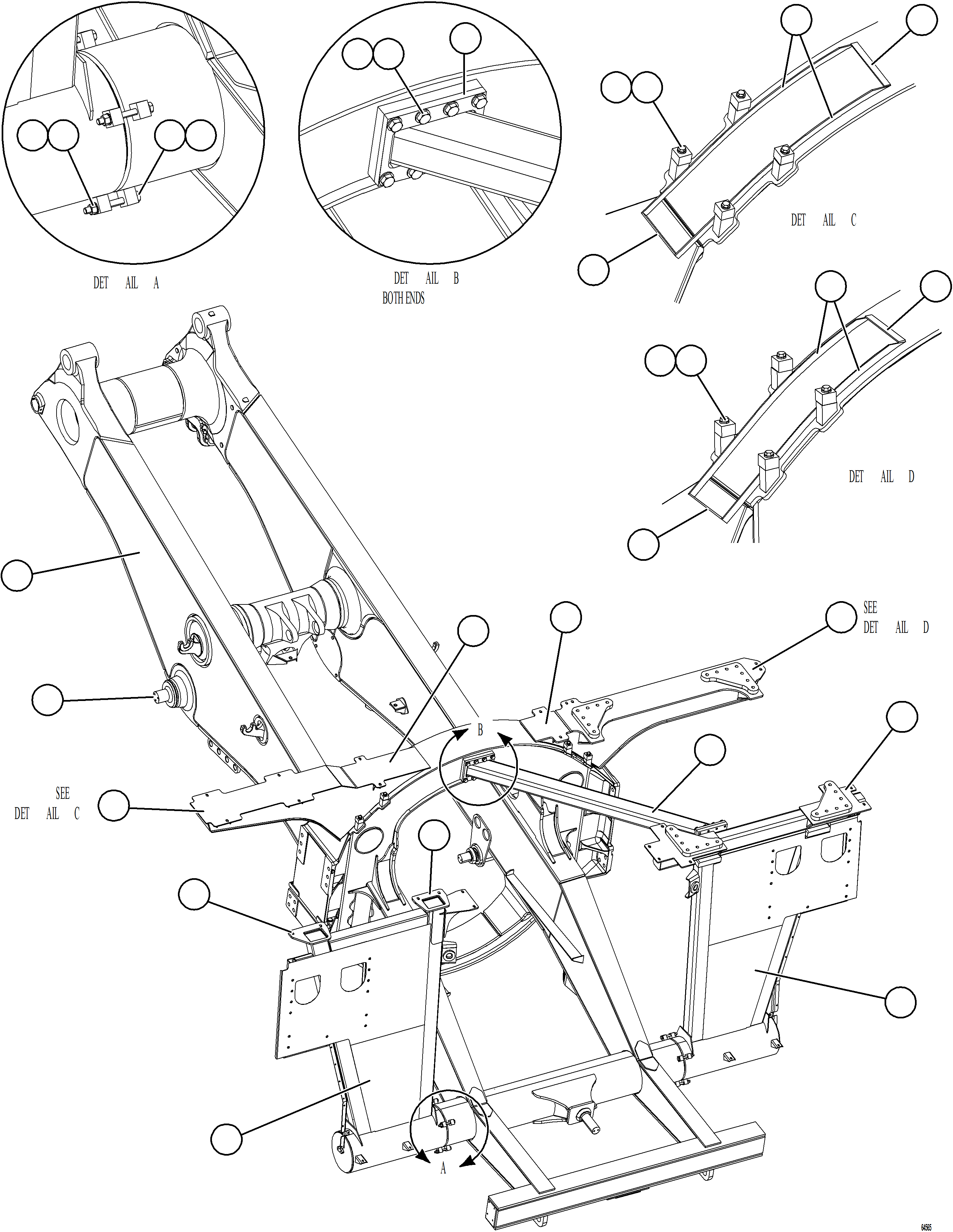 Dump Trucks Komatsu / AFE77-S 830E-5 S/N A50057  HEAVY METAL(afe77-s) / FRAME & UPRIGHTS(480 : 64565)