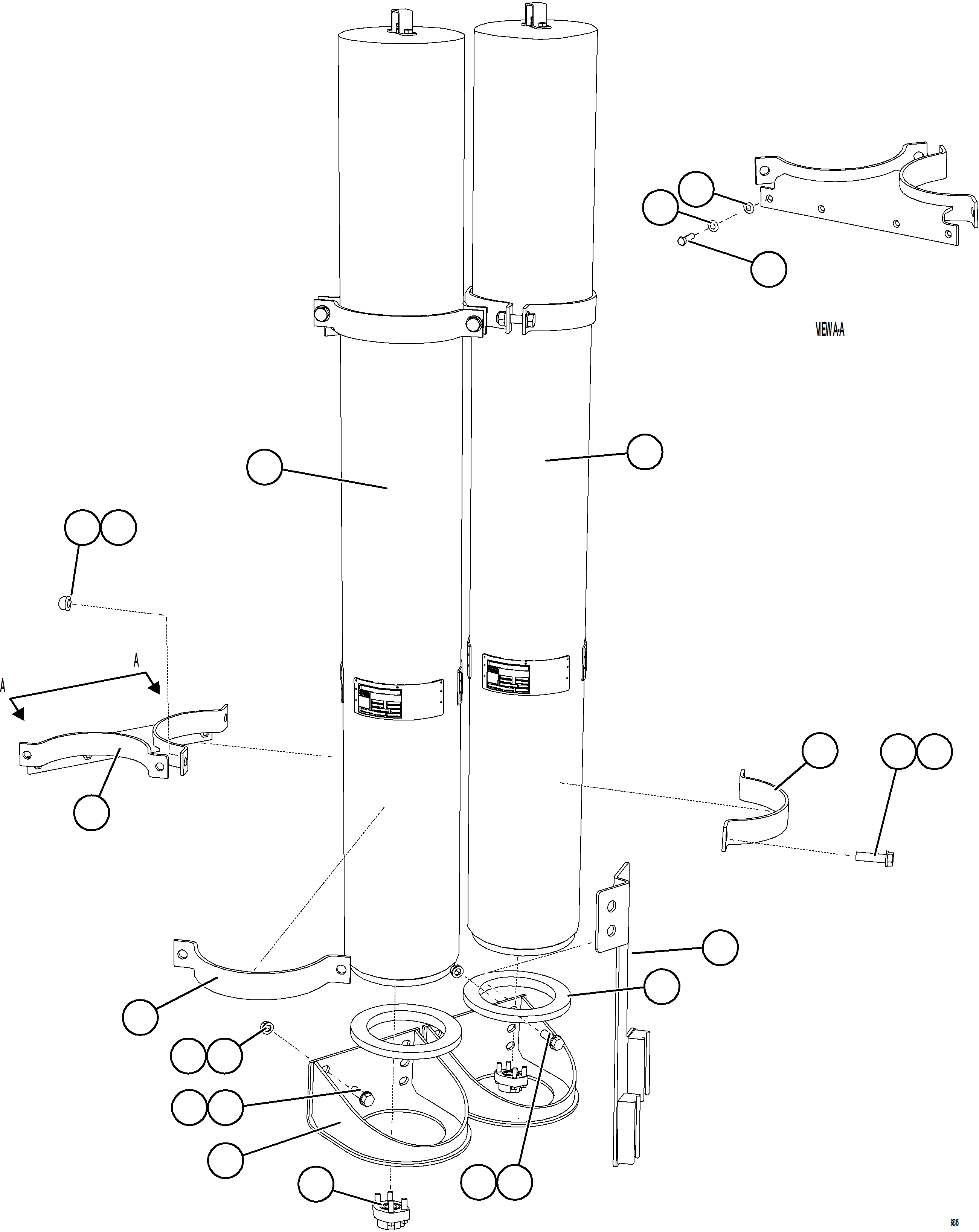 Komatsu parts book diagram for AFE78-AC 930E-5 S/N A40112, A40117, A40125  BLACKWATER: STEERING ACCUMULATOR INSTALLATION