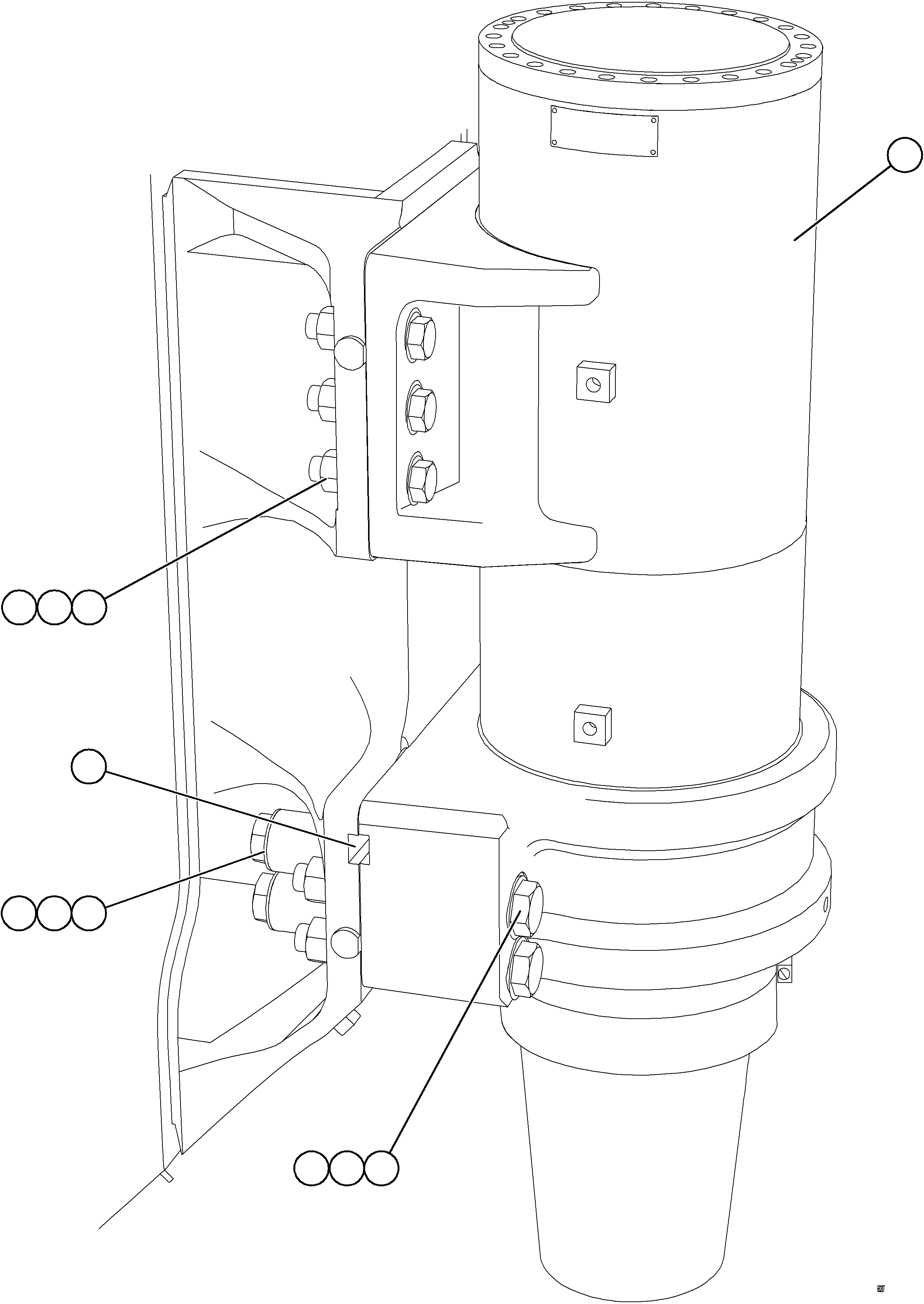 Komatsu parts book diagram for AFE78-AC 930E-5 S/N A40112, A40117, A40125  BLACKWATER: FRONT SUSPENSION INSTALLATION - FRAME