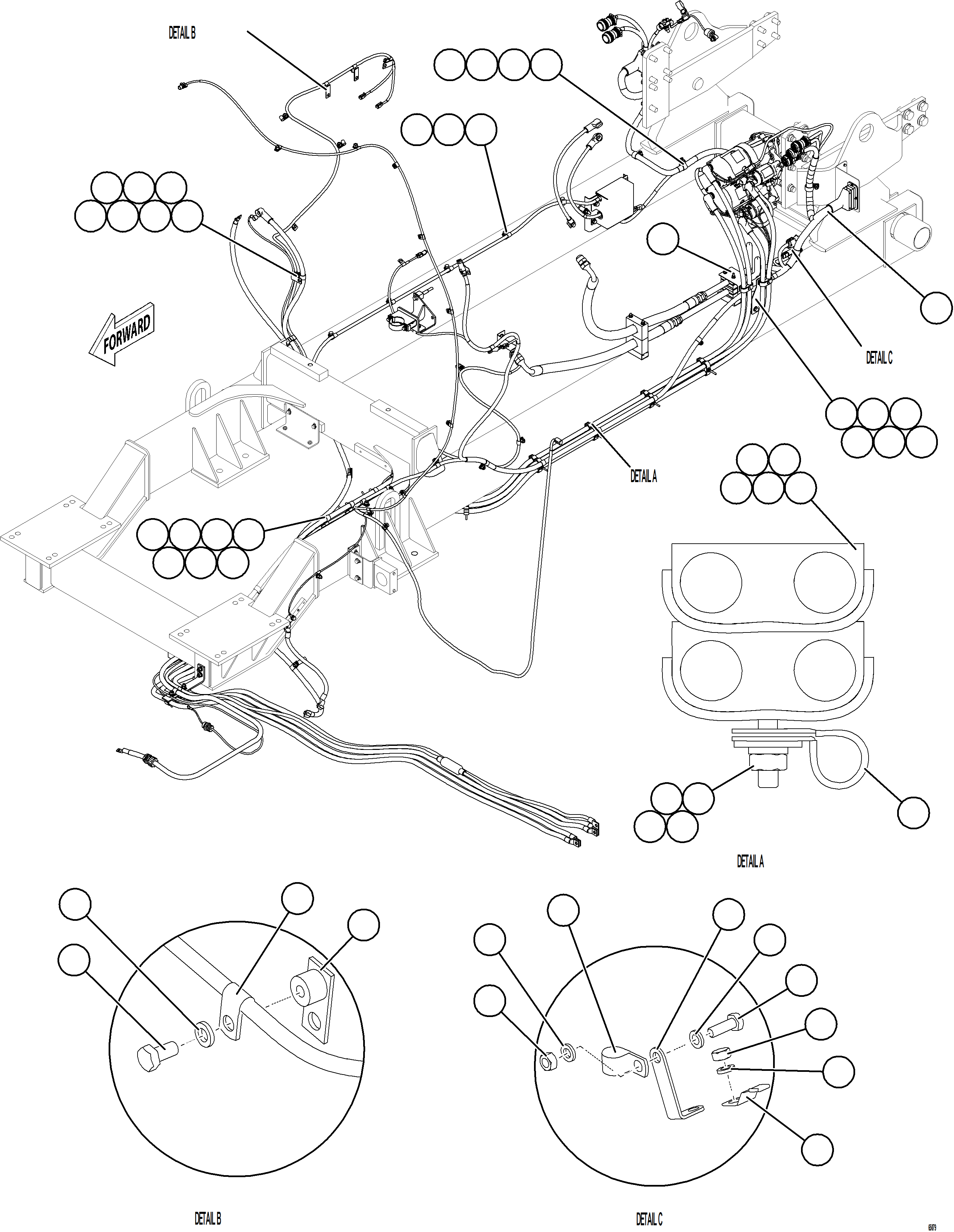 Komatsu parts book diagram for AFE78-AE 930E-5 S/N A40123 - A40124, A40126 - A40127  LOMAS BAYAS: CRANKING MOTOR WIRING    2/2
