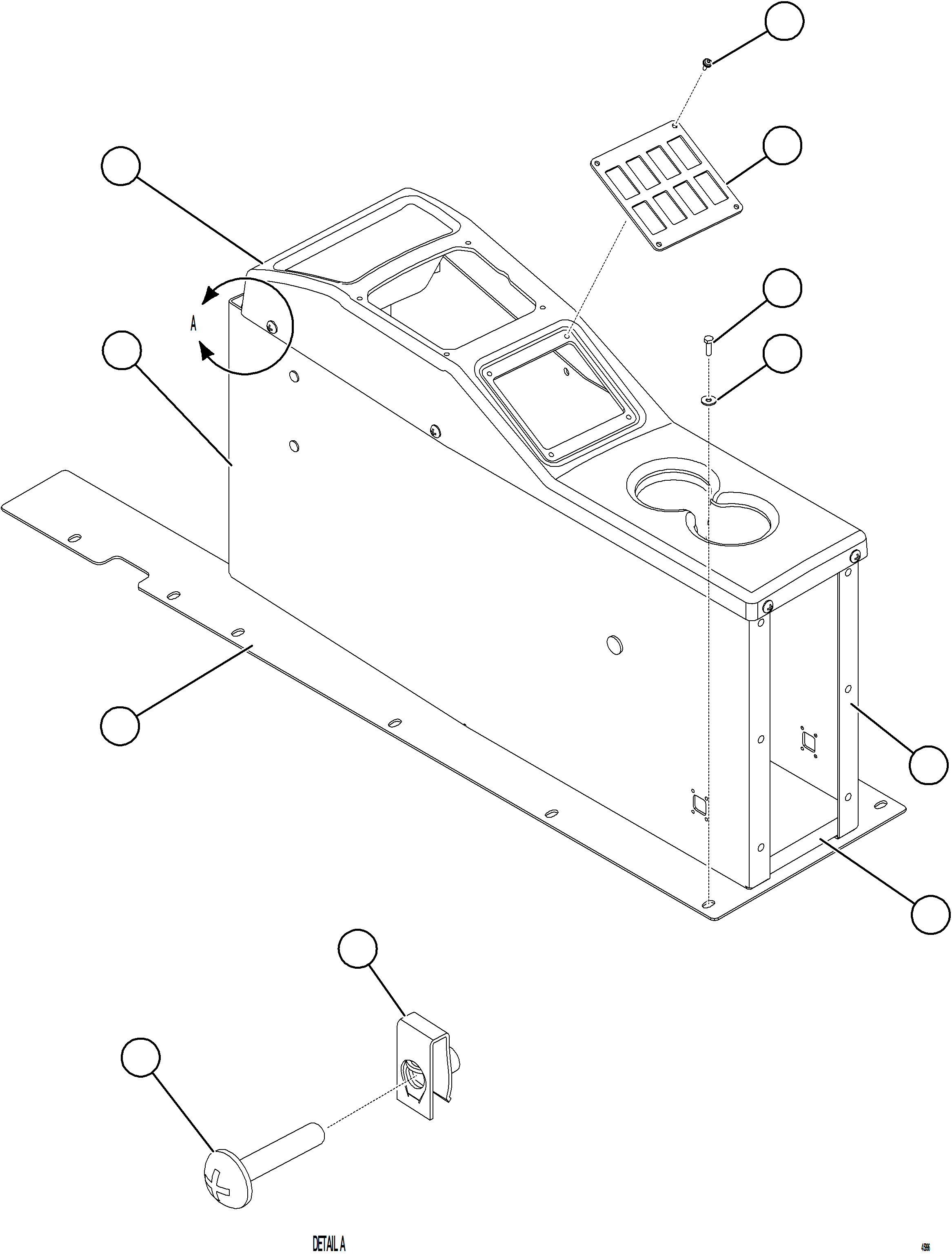 Komatsu parts book diagram for AFE78-AE 930E-5 S/N A40123 - A40124, A40126 - A40127  LOMAS BAYAS: CENTER CONSOLE MODULE - STRUCTURAL
