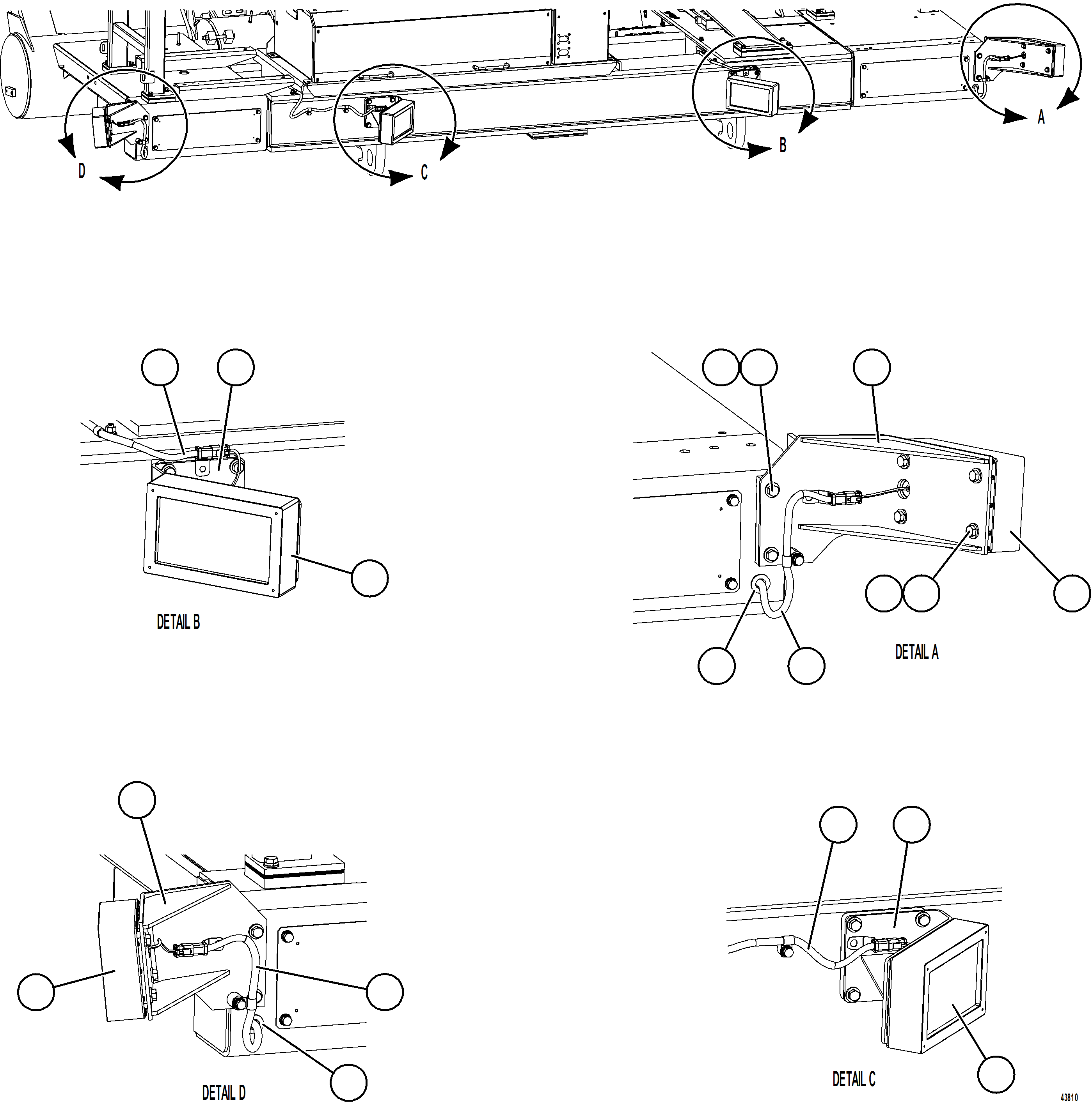 Komatsu parts book diagram for AFE78-AE 930E-5 S/N A40123 - A40124, A40126 - A40127  LOMAS BAYAS: KOMVISION RADAR INSTALLATION - FRONT