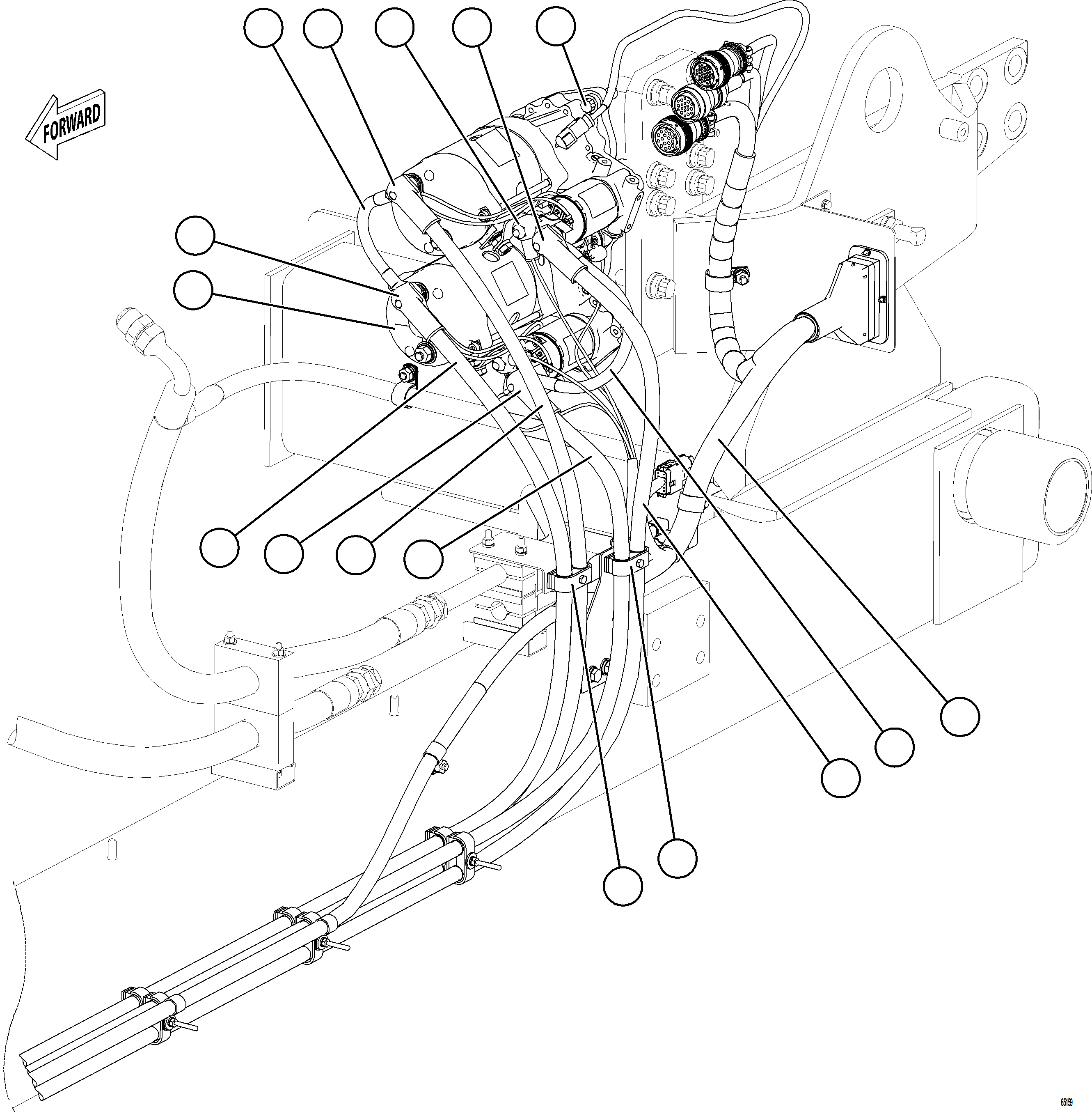 Komatsu parts book diagram for AFE78-AF 930E-5 S/N A40128 - A40129  LOMAS BAYAS: CRANKING MOTOR INSTALLATION