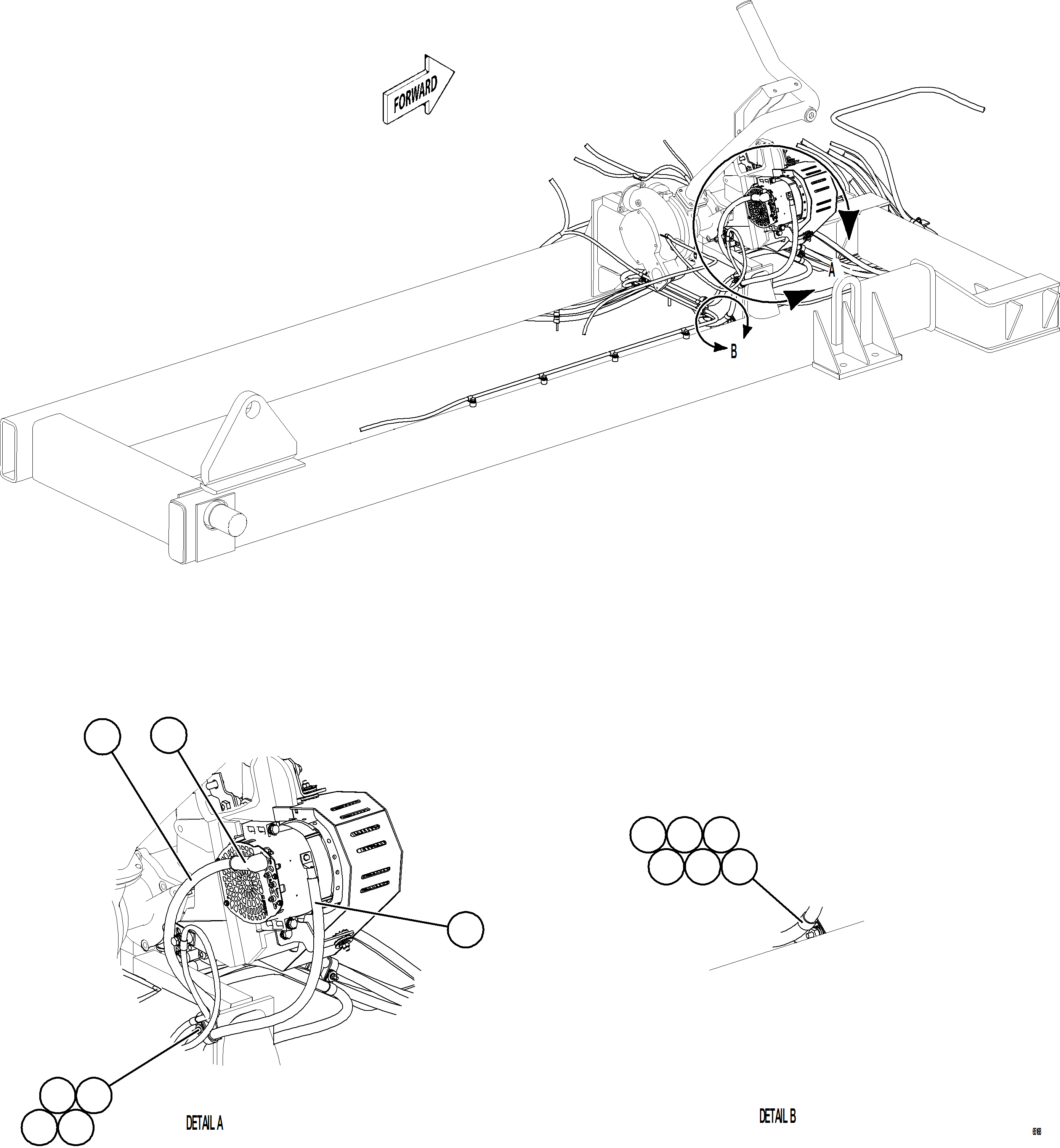 Komatsu parts book diagram for AFE78-AF 930E-5 S/N A40128 - A40129  LOMAS BAYAS: BATTERY CHARGING ALTERNATOR WIRING