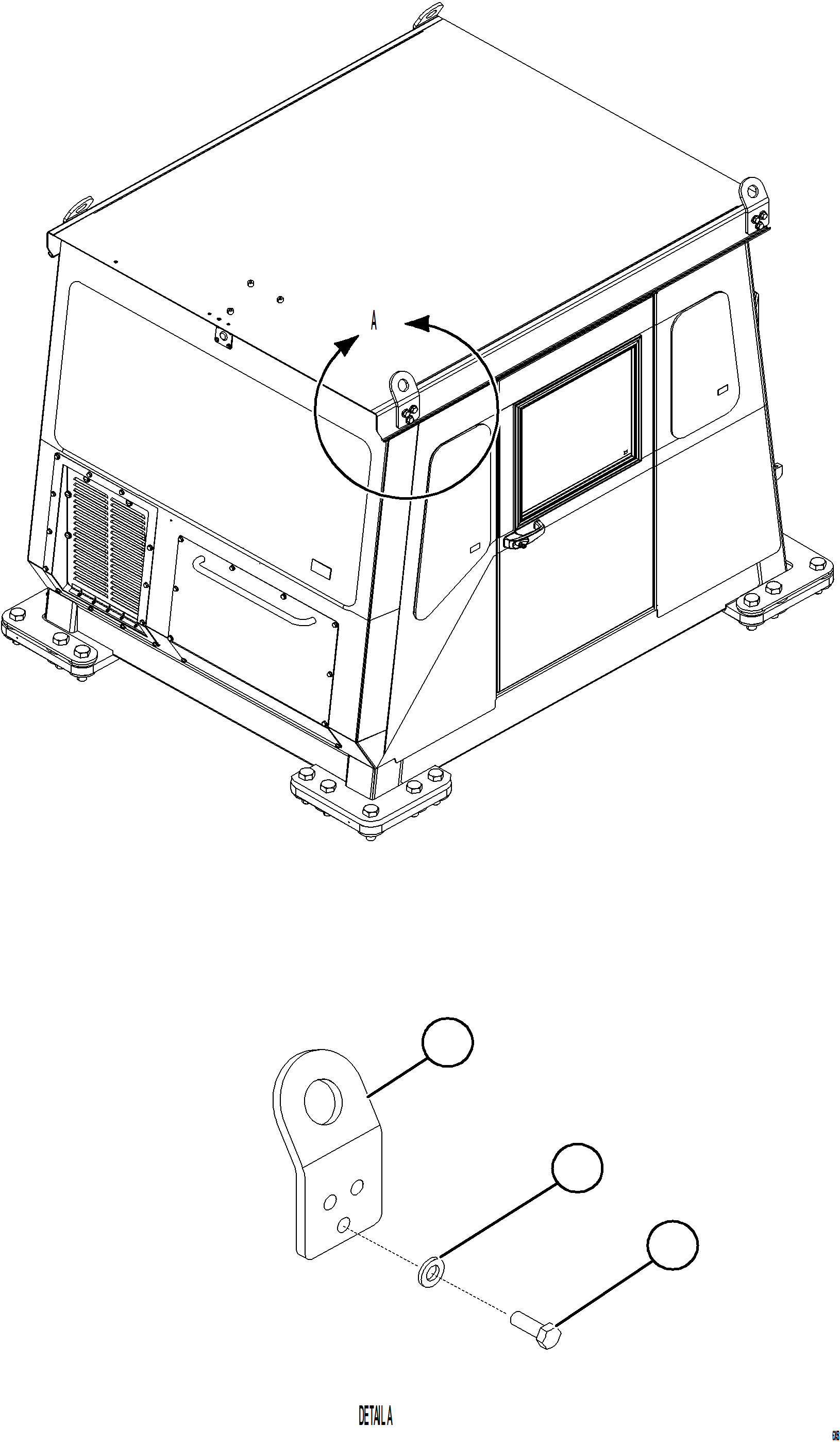 Komatsu parts book diagram for AFE78-AF 930E-5 S/N A40128 - A40129  LOMAS BAYAS: CAB LIFTING HARDWARE