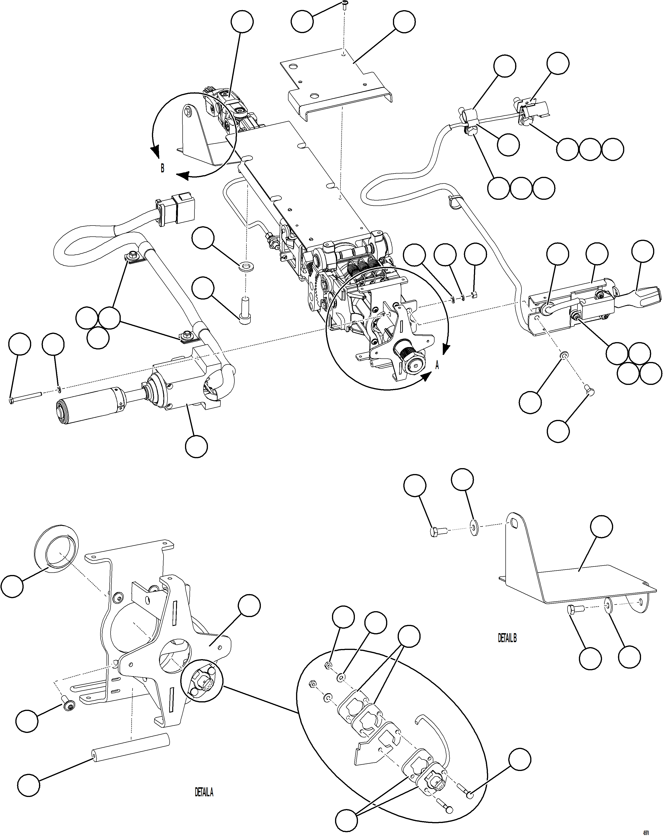 Komatsu parts book diagram for AFE78-AF 930E-5 S/N A40128 - A40129  LOMAS BAYAS: STEERING COLUMN    2/2