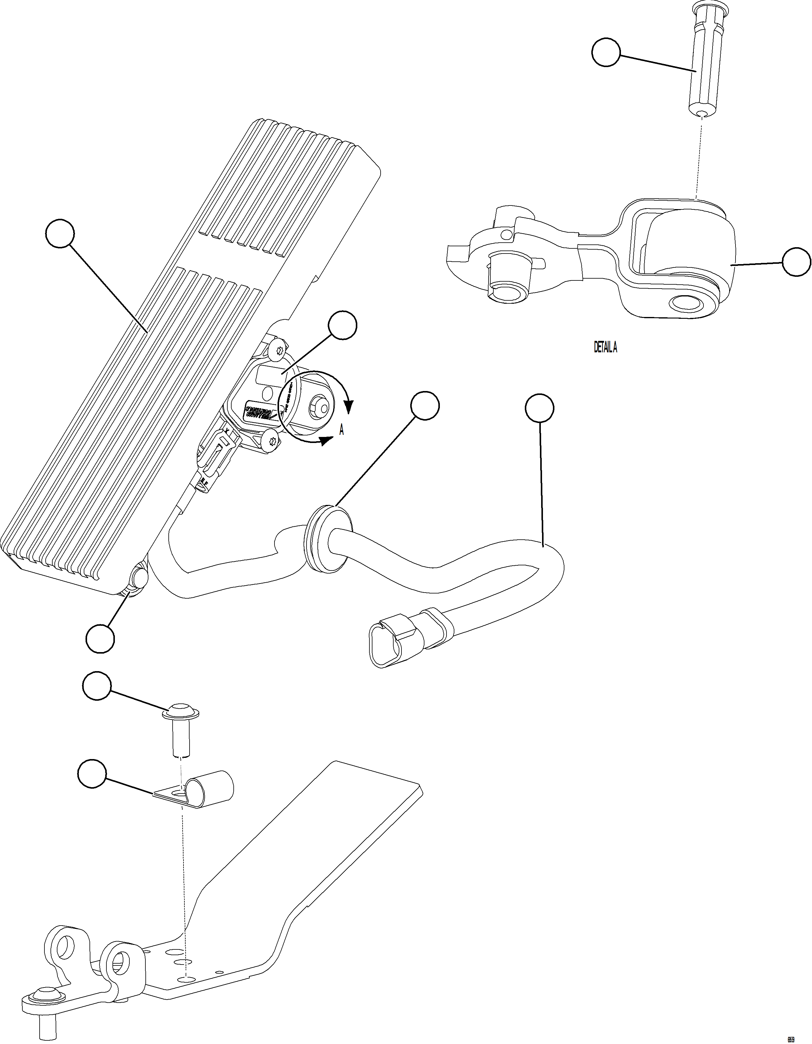 Komatsu parts book diagram for AFE78-AF 930E-5 S/N A40128 - A40129  LOMAS BAYAS: ACCELERATOR PEDAL INSTALLATION