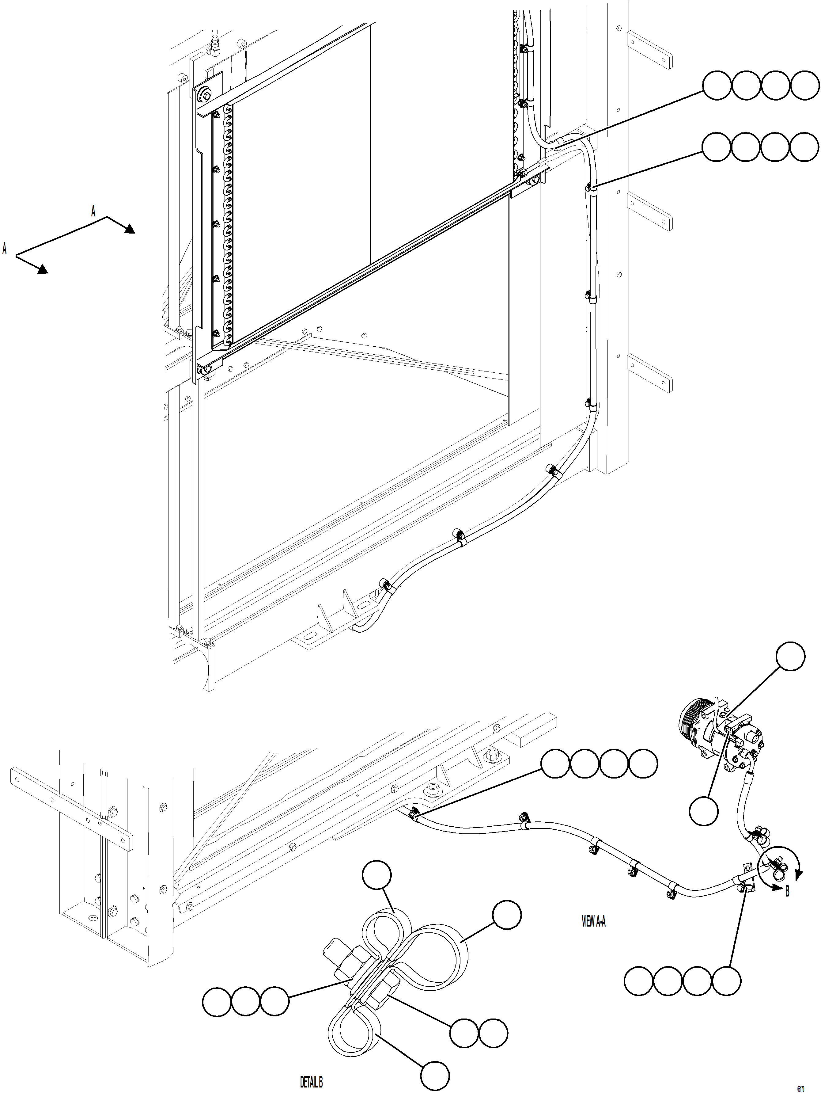 Komatsu parts book diagram for AFE78-AF 930E-5 S/N A40128 - A40129  LOMAS BAYAS: AIR CONDITIONING PIPING    3/3