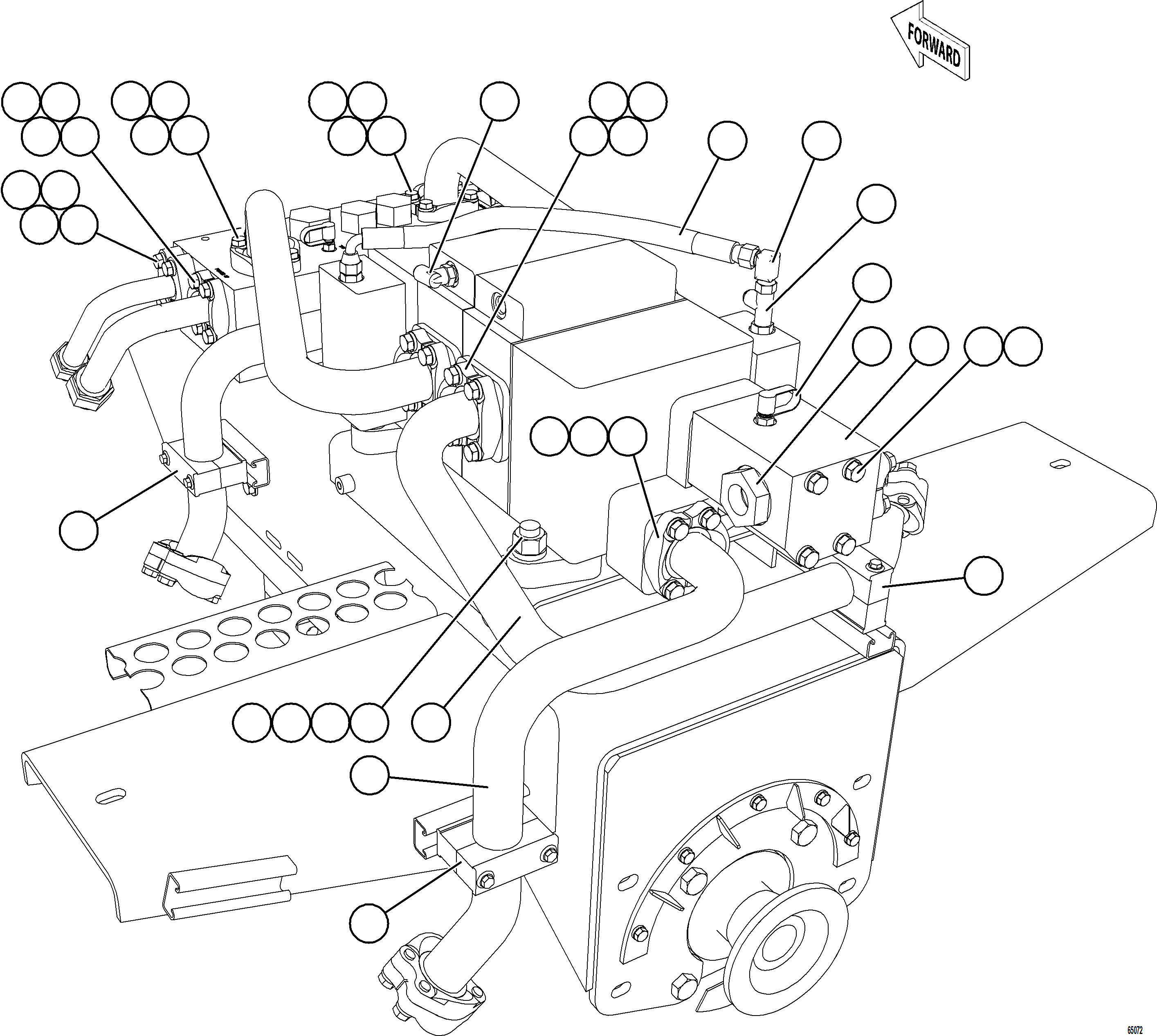 Komatsu parts book diagram for AFE78-AH 930E-5 S/N A40131 - A40132  THEISS: VALVE/PUMP MODULE PIPING    2/3