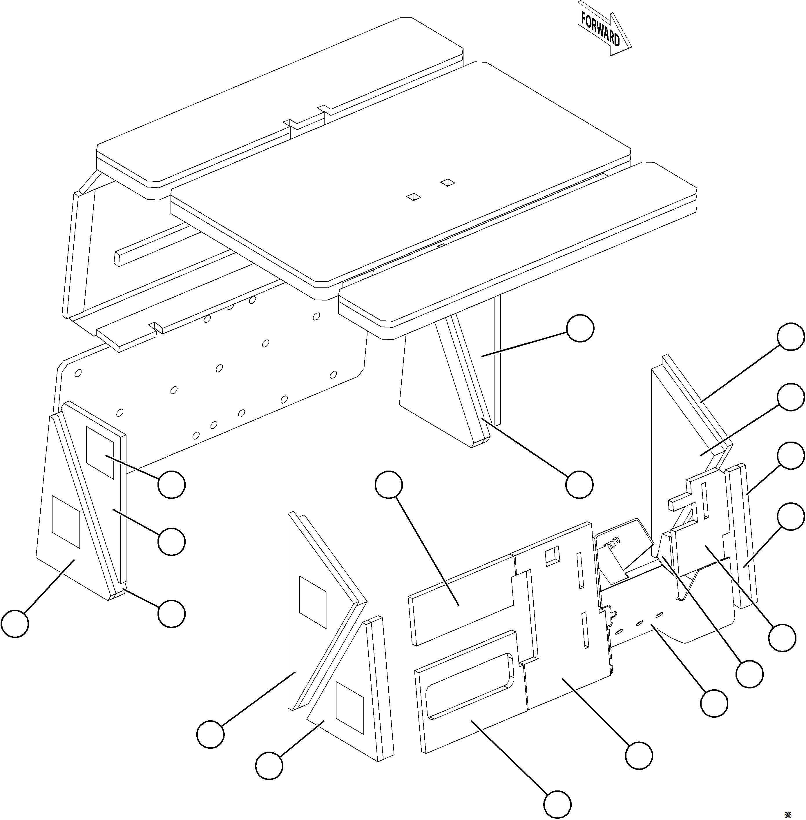 Komatsu parts book diagram for AFE78-AH 930E-5 S/N A40131 - A40132  THEISS: CAB INSULATION    1/2