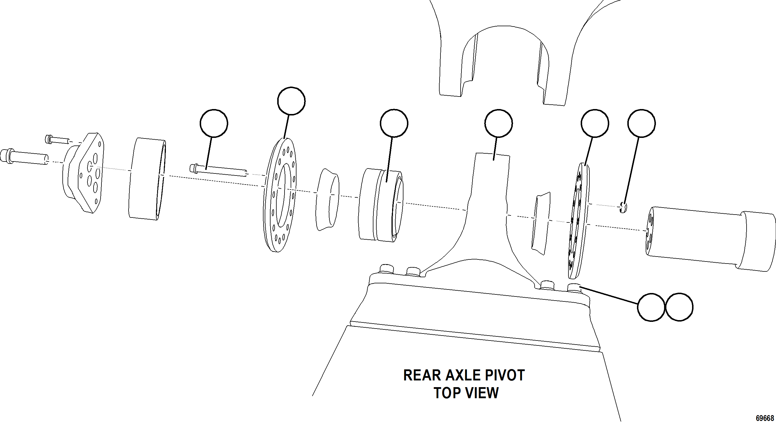 Komatsu parts book diagram for AFE78-AH 930E-5 S/N A40131 - A40132  THEISS: PIVOT EYE ASSEMBLY INSTALLATION