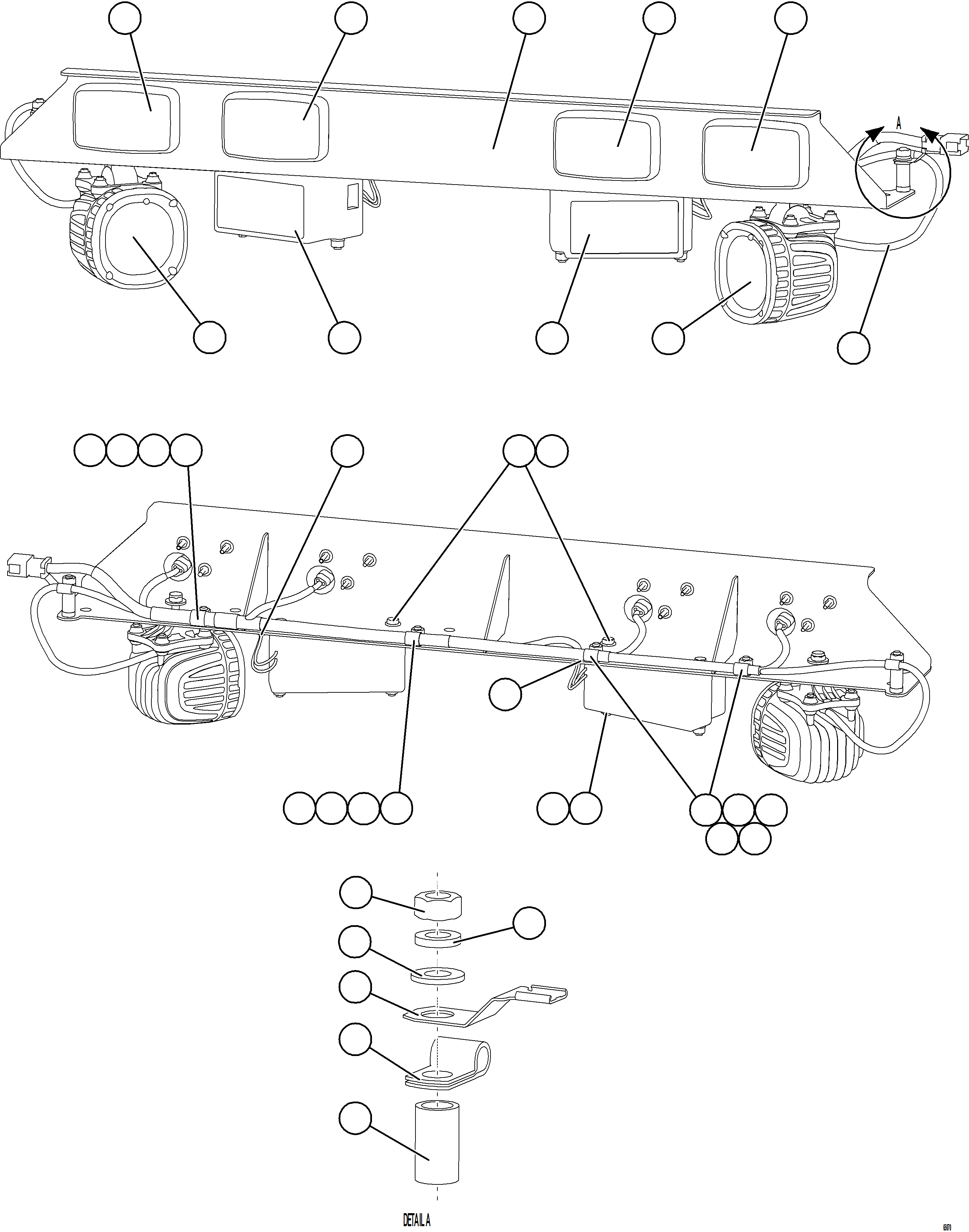 Komatsu parts book diagram for AFE78-AJ 930E-5 S/N A40133 - A40134  MARIGOLD: REAR AXLE LIGHTS & BACKUP ALARMS