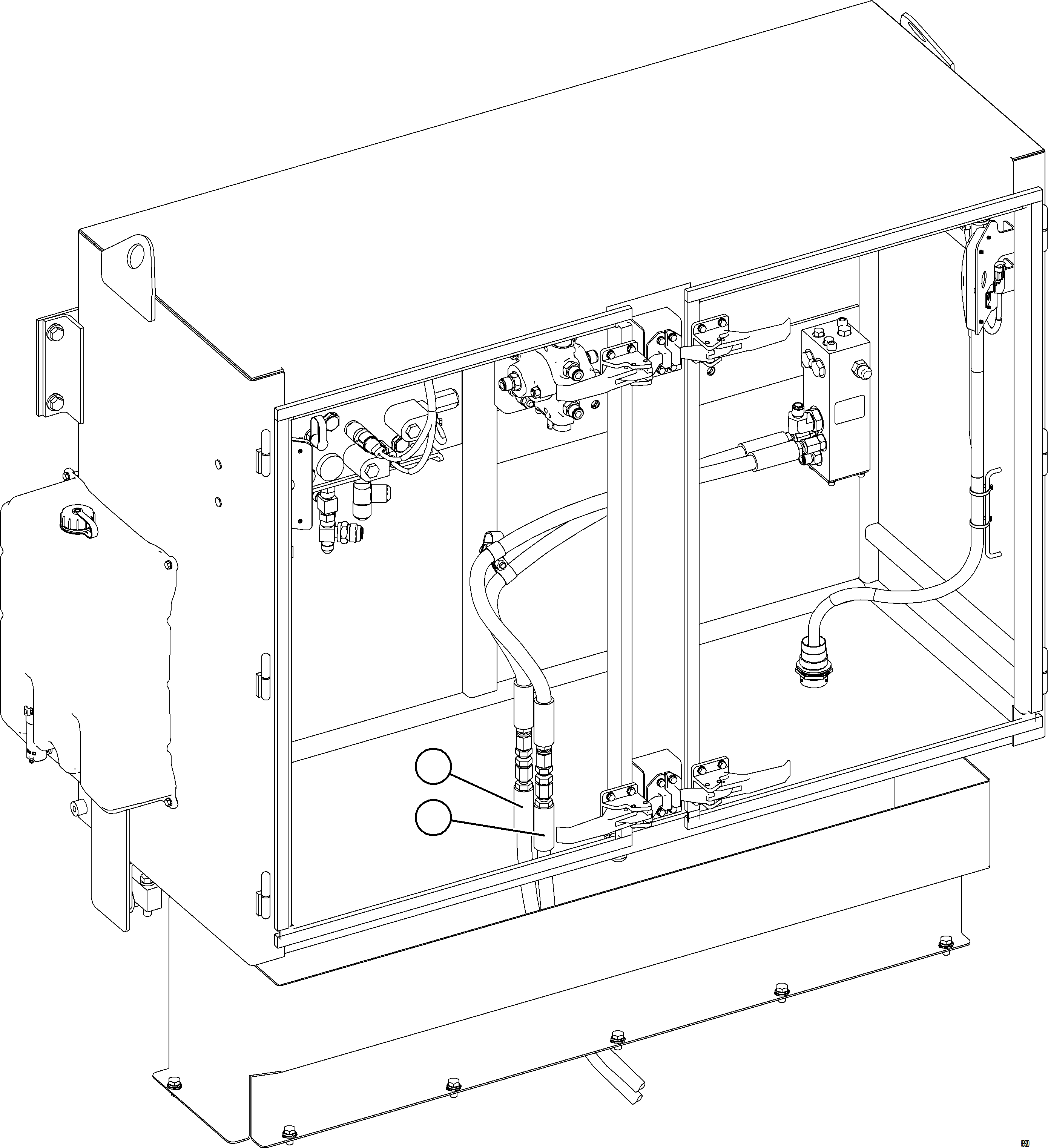 Komatsu parts book diagram for AFE78-AJ 930E-5 S/N A40133 - A40134  MARIGOLD: HYDRAULIC BRAKE CABINET PIPING - DUAL RELAY VALVE