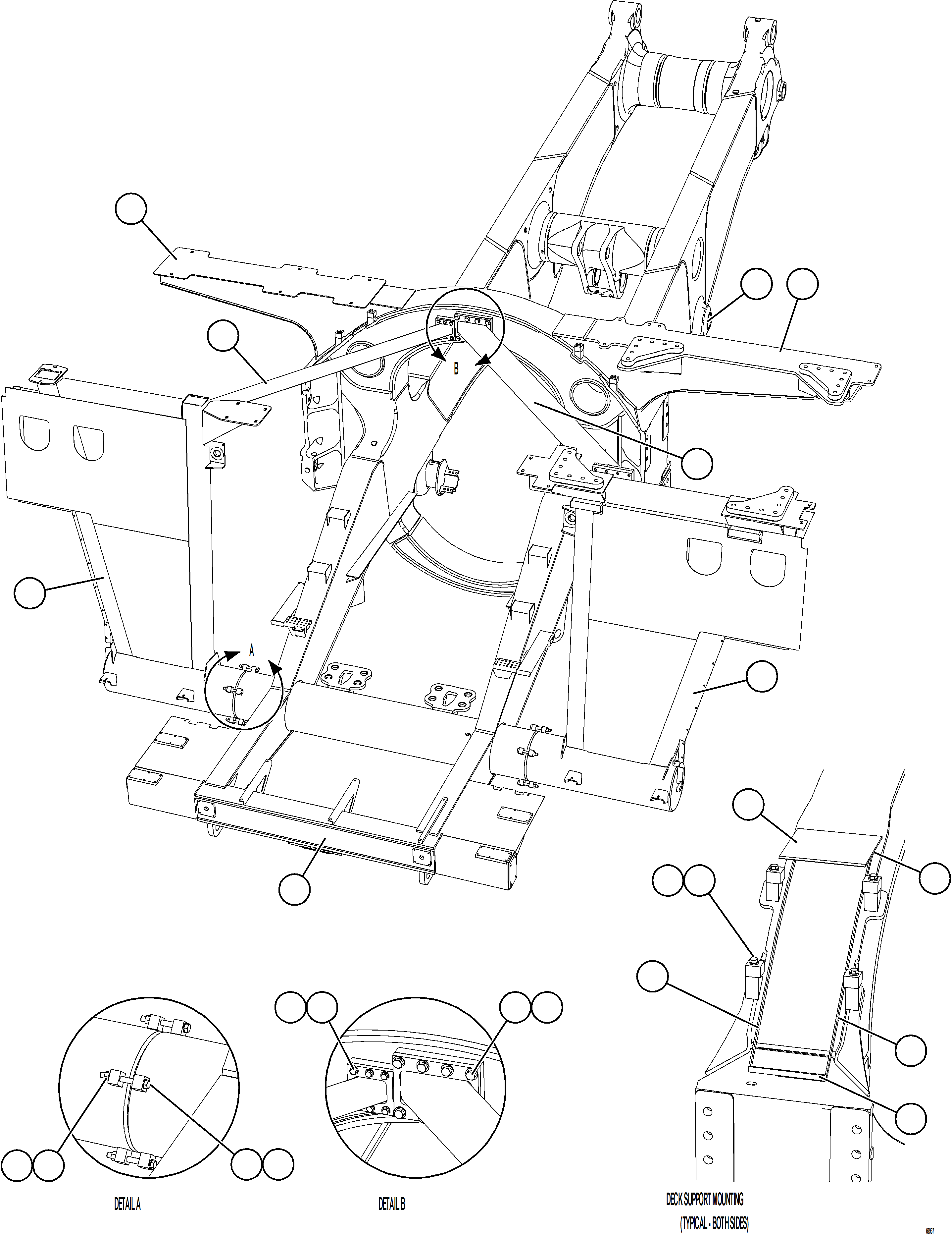 Komatsu parts book diagram for AFE78-AJ 930E-5 S/N A40133 - A40134  MARIGOLD: FRAME & UPRIGHTS
