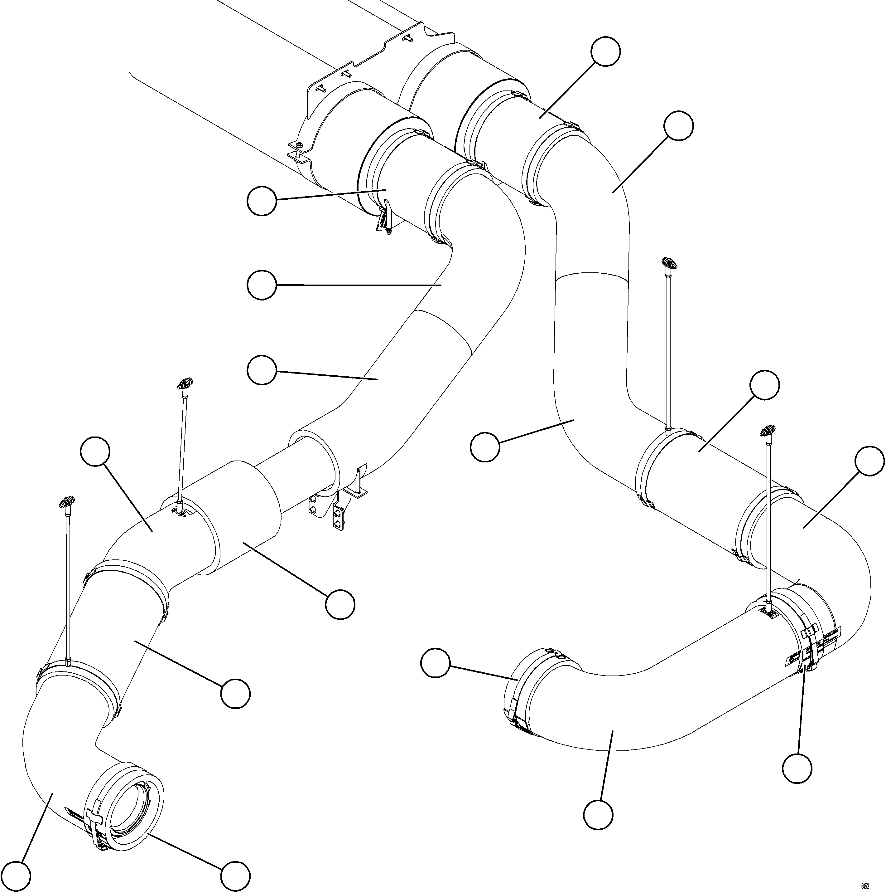 Komatsu parts book diagram for AFE78-AL 930E-5 S/N A40139 - A40140  MOGALAKWENA: EXHAUST BLANKETS