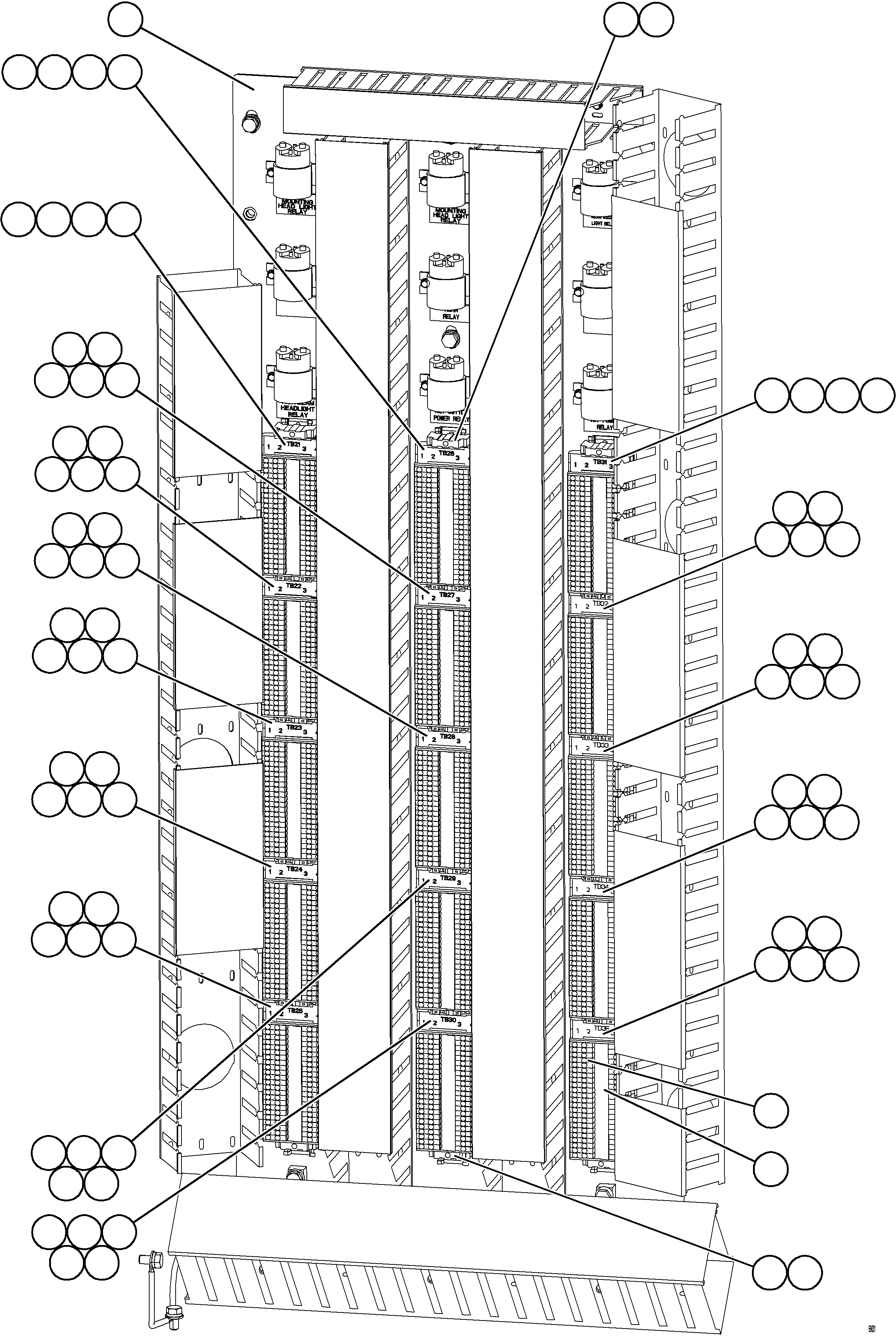 Komatsu parts book diagram for AFE78-AL 930E-5 S/N A40139 - A40140  MOGALAKWENA: AUXILIARY CONTROL CABINET - REAR WALL    2/2