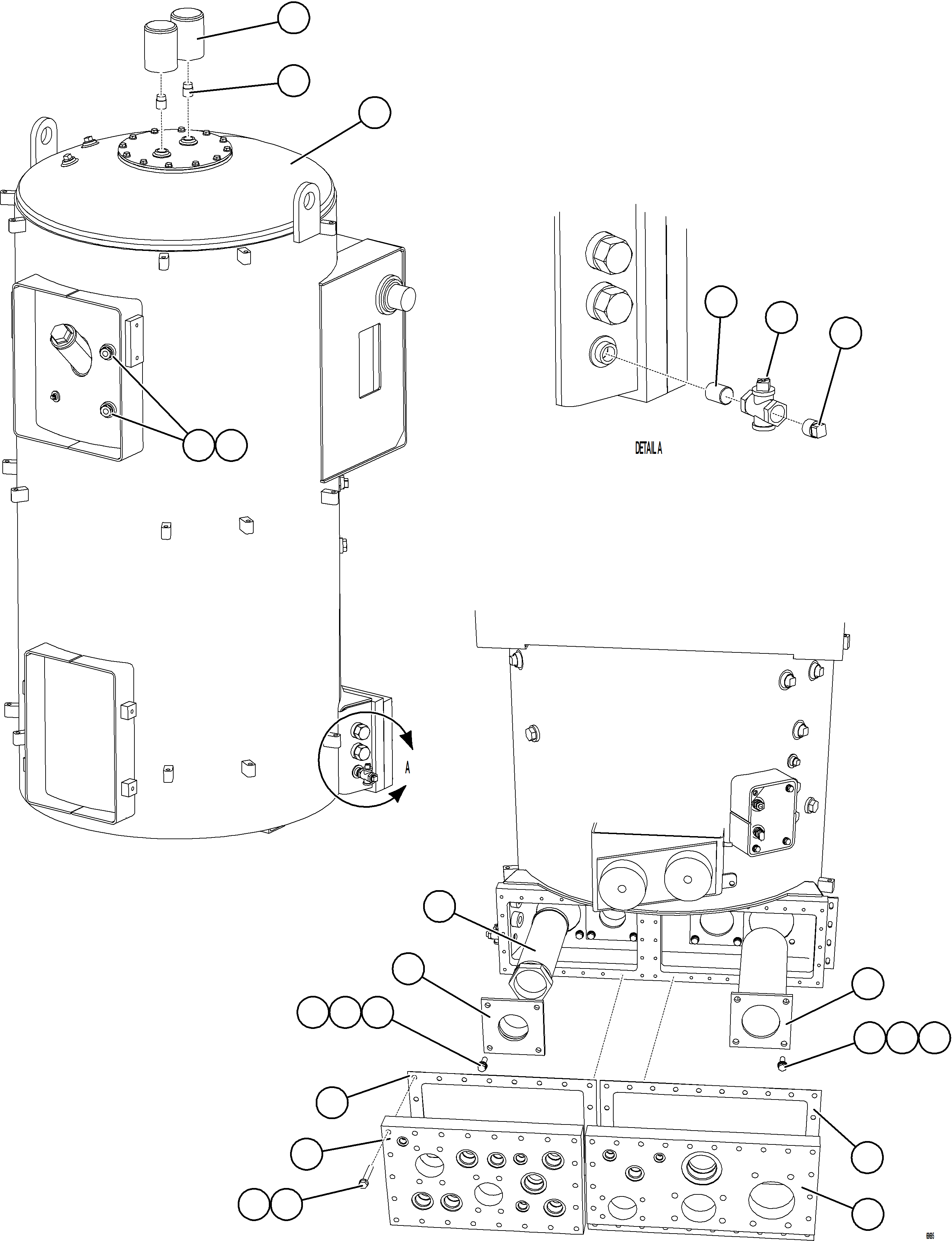 Komatsu parts book diagram for AFE78-AL 930E-5 S/N A40139 - A40140  MOGALAKWENA: HYDRAULIC TANK ASSEMBLY