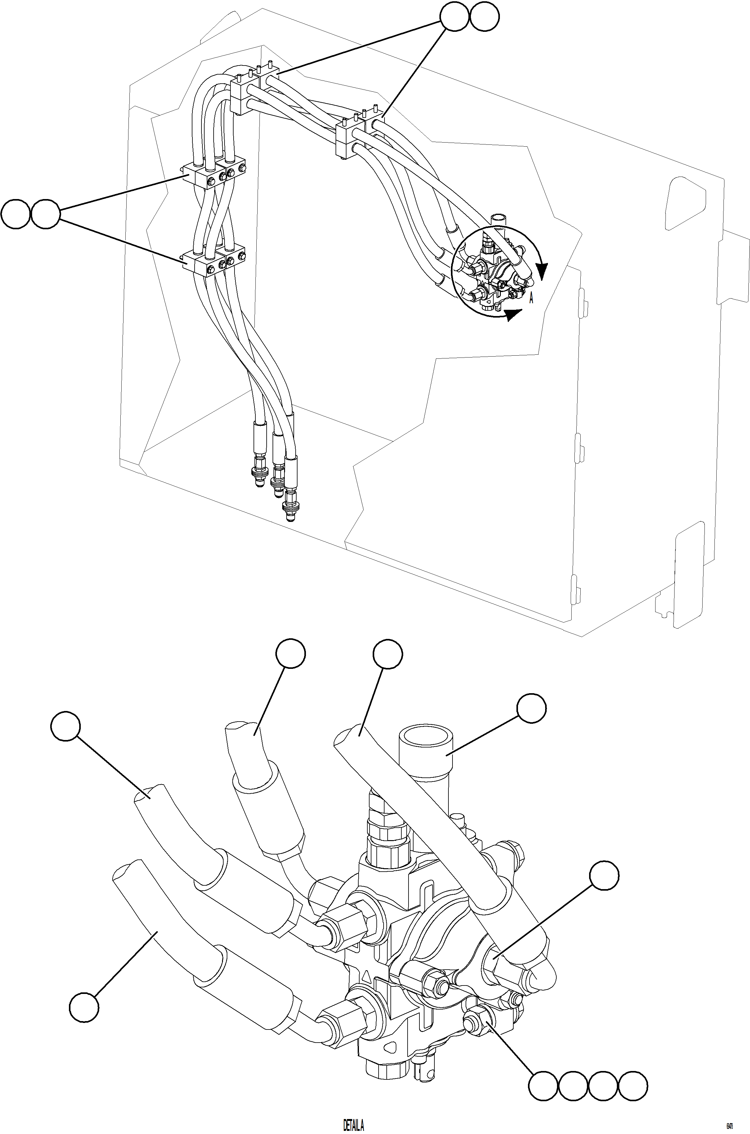 Komatsu parts book diagram for AFE78-AL 930E-5 S/N A40139 - A40140  MOGALAKWENA: HOIST PILOT VALVE PIPING    1/2