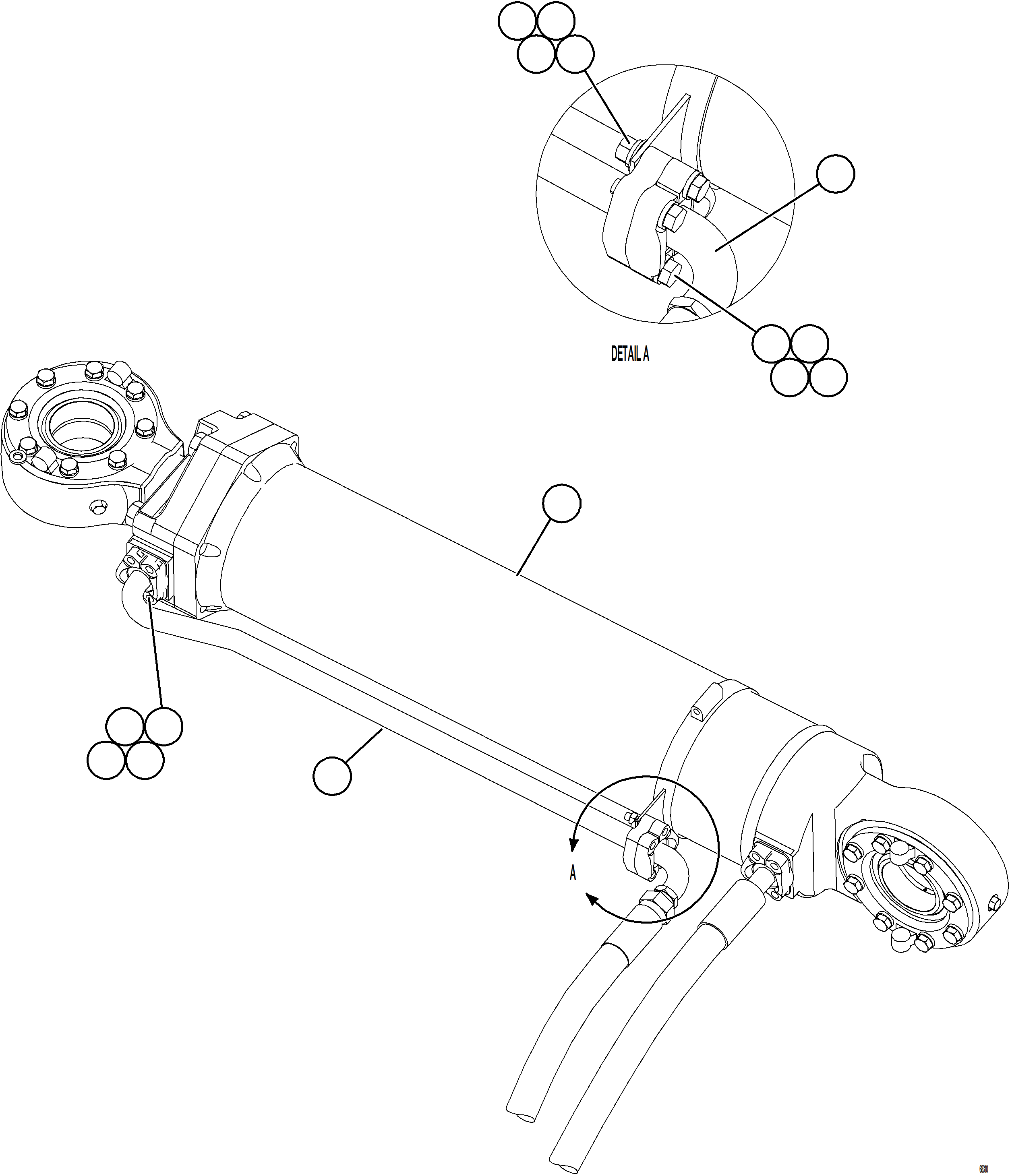 Komatsu parts book diagram for AFE78-AL 930E-5 S/N A40139 - A40140  MOGALAKWENA: STEERING CYLINDER PIPING    2/2