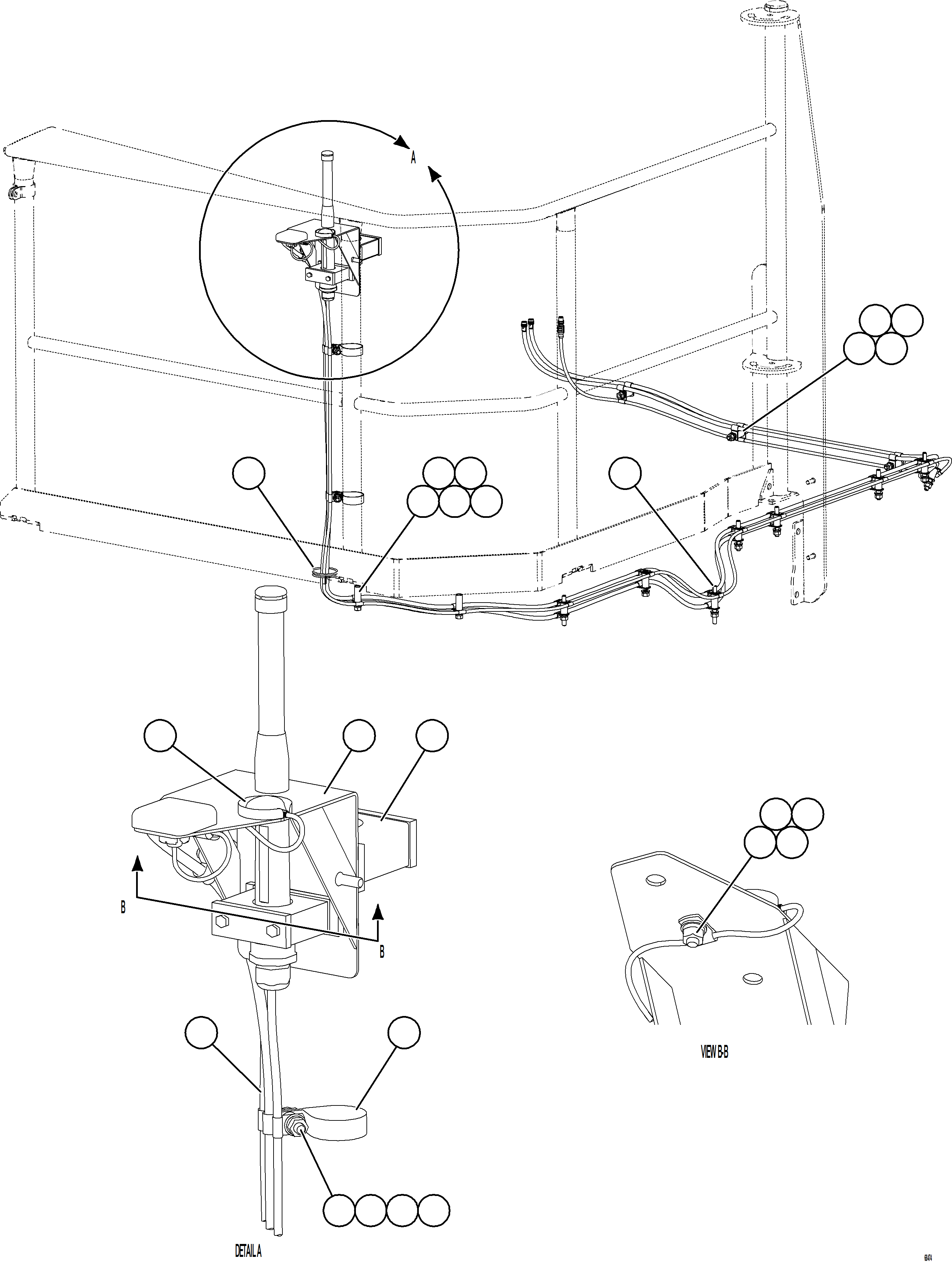 Komatsu parts book diagram for AFE78-AL 930E-5 S/N A40139 - A40140  MOGALAKWENA: KOMTRAX PLUS ANTENNA INSTALLATION