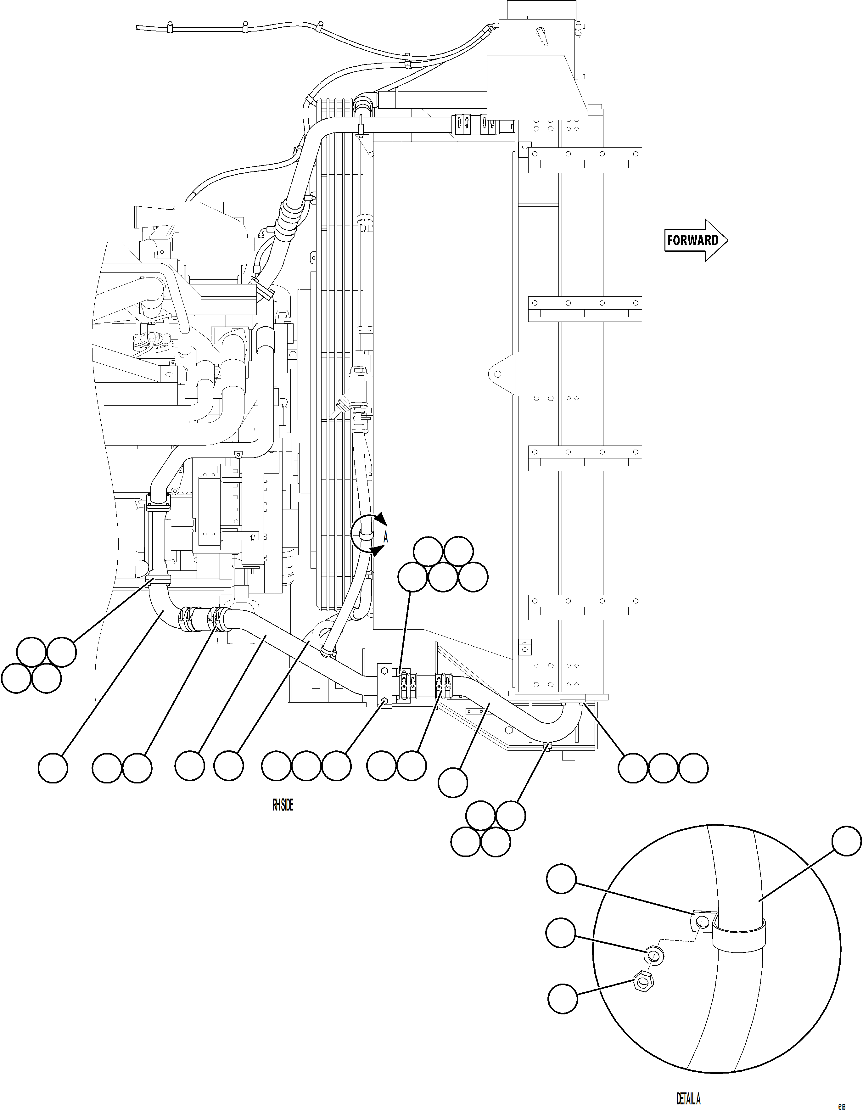 Komatsu parts book diagram for AFE78-AM 930E-5 S/N A40141  IOCC: RADIATOR PIPING    3/4