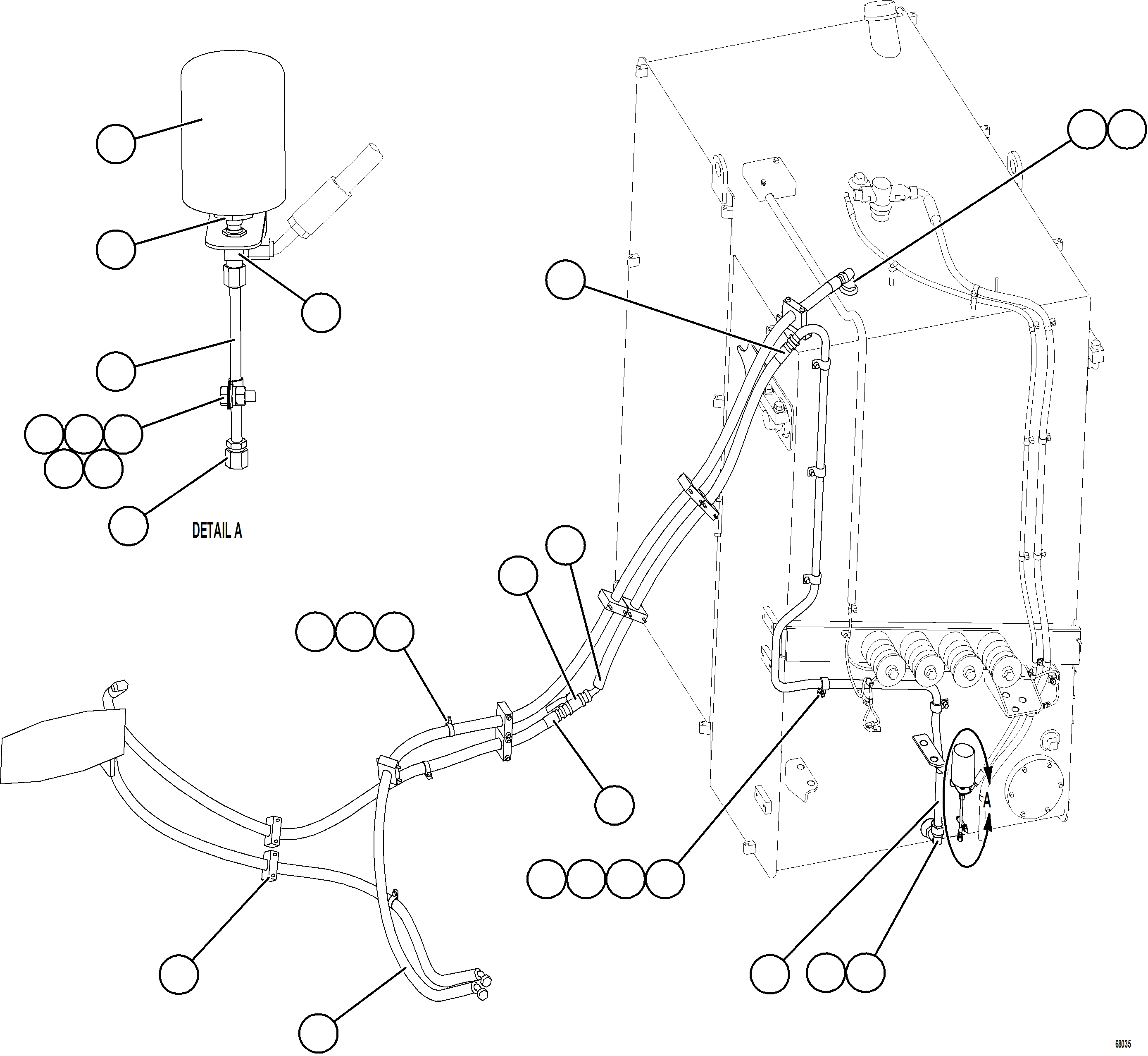Komatsu parts book diagram for AFE78-AM 930E-5 S/N A40141  IOCC: FUEL SYSTEM PIPING    1/4