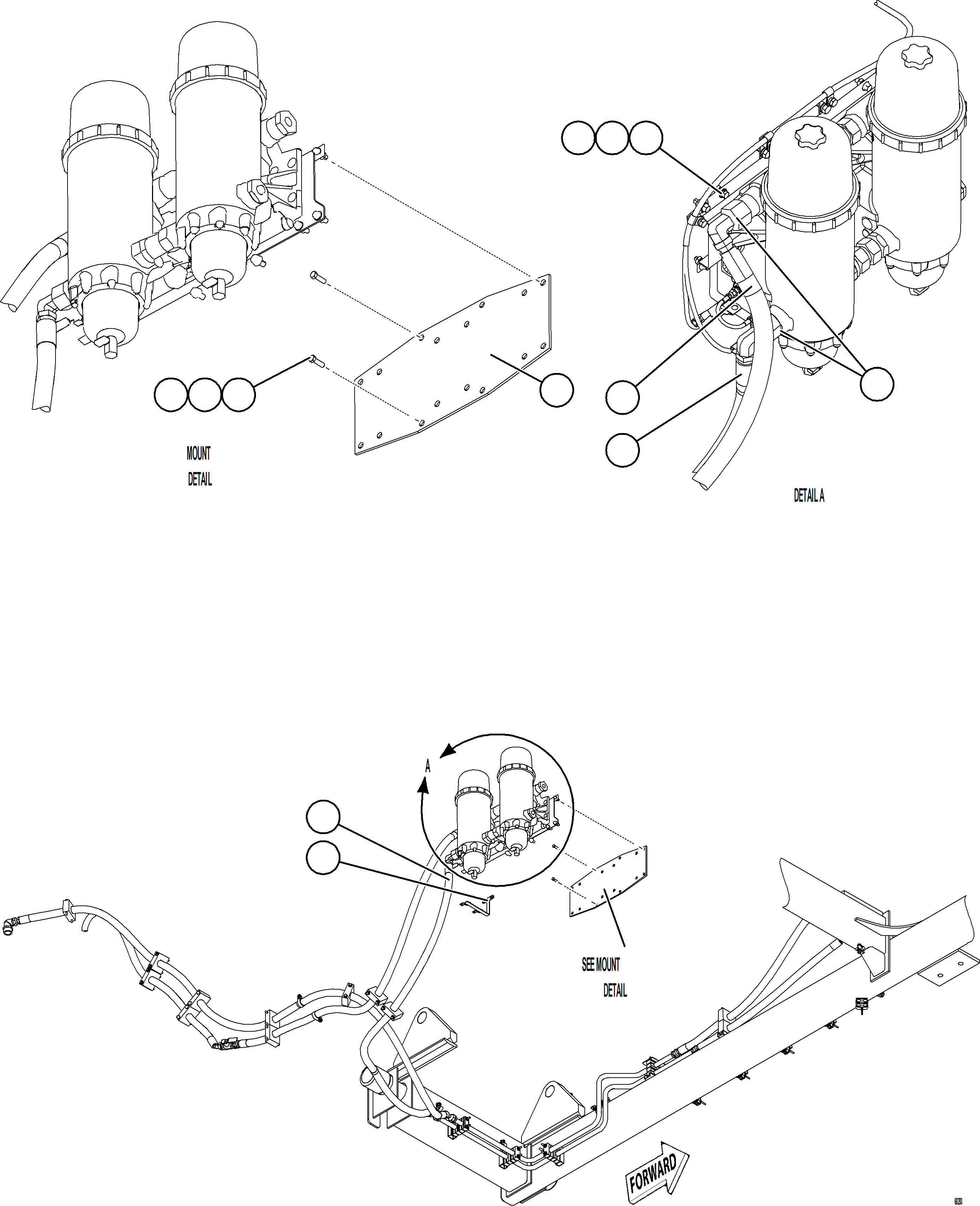 Komatsu parts book diagram for AFE78-AM 930E-5 S/N A40141  IOCC: FUEL SYSTEM PIPING    4/4