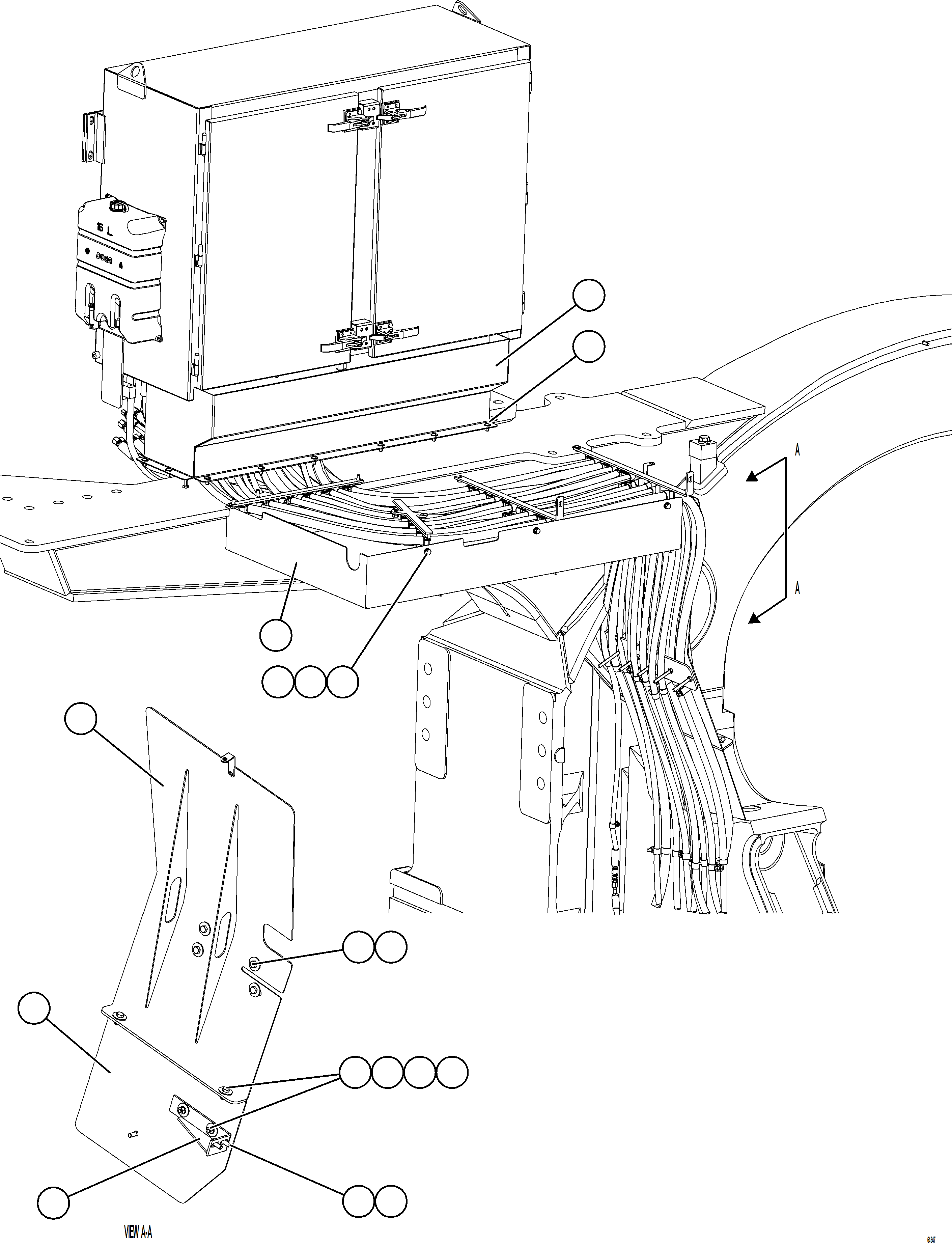 Komatsu parts book diagram for AFE78-AM 930E-5 S/N A40141  IOCC: HYDRAULIC HOSE SHIELDS
