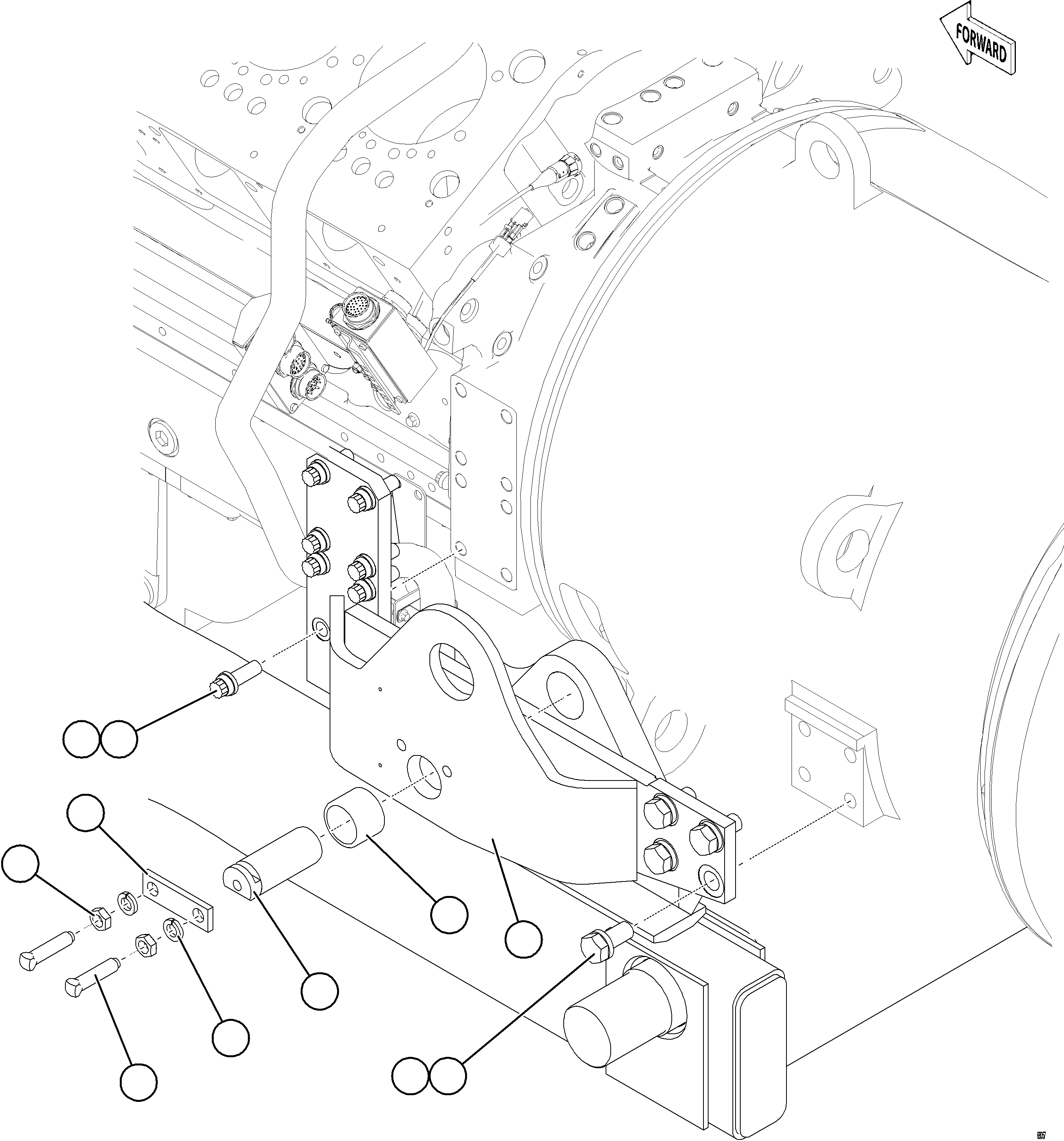 Dump Trucks Komatsu / AFE NEW / AFE78-AP 930E-5 S/N A40105 - A40106  THEISS(afe78-ap) / ENGINE CRADLE INSTALLATION(018 : 68057)