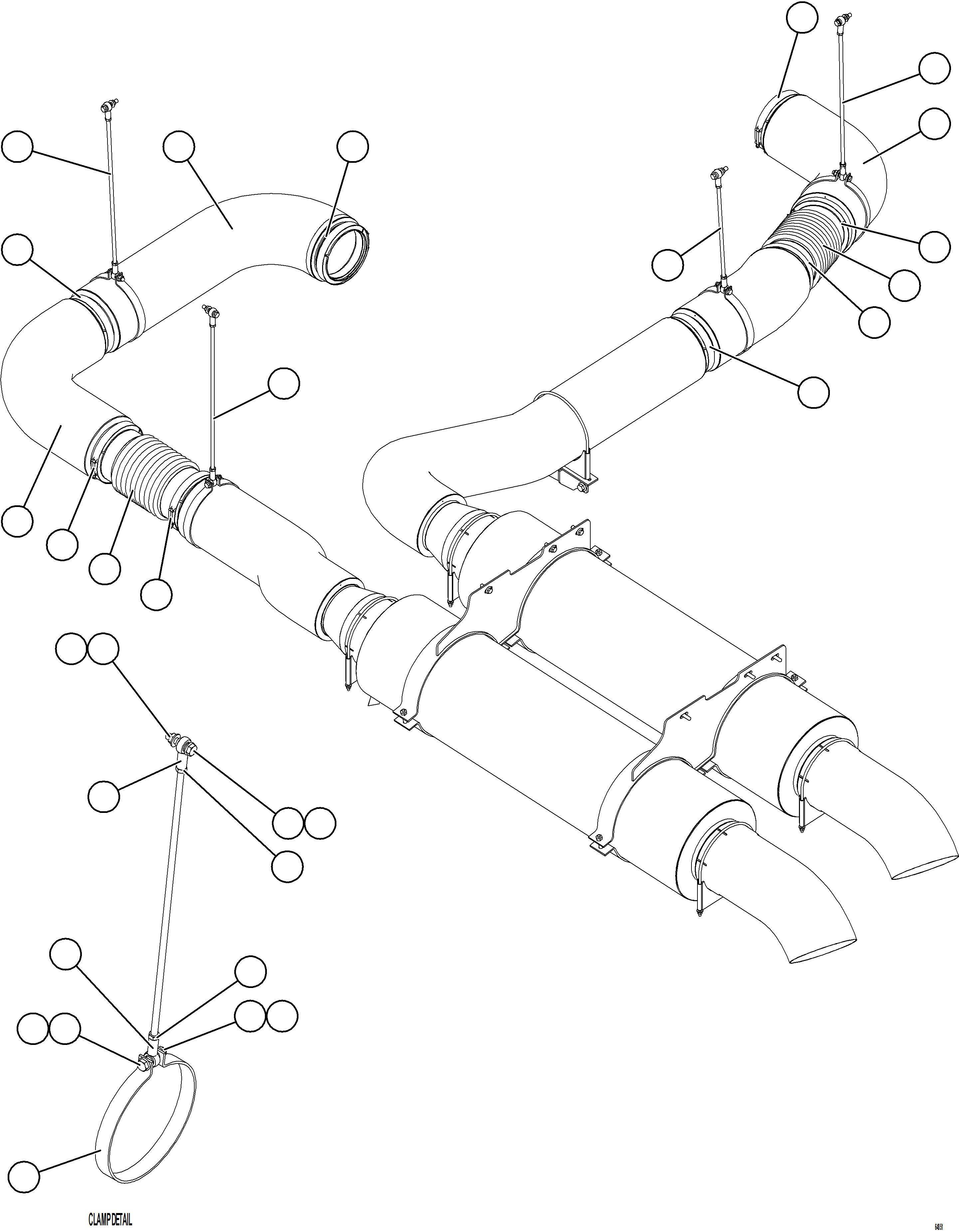Dump Trucks Komatsu / AFE NEW / AFE78-AP 930E-5 S/N A40105 - A40106  THEISS(afe78-ap) / EXHAUST PIPING - FRONT(022 : 64851)