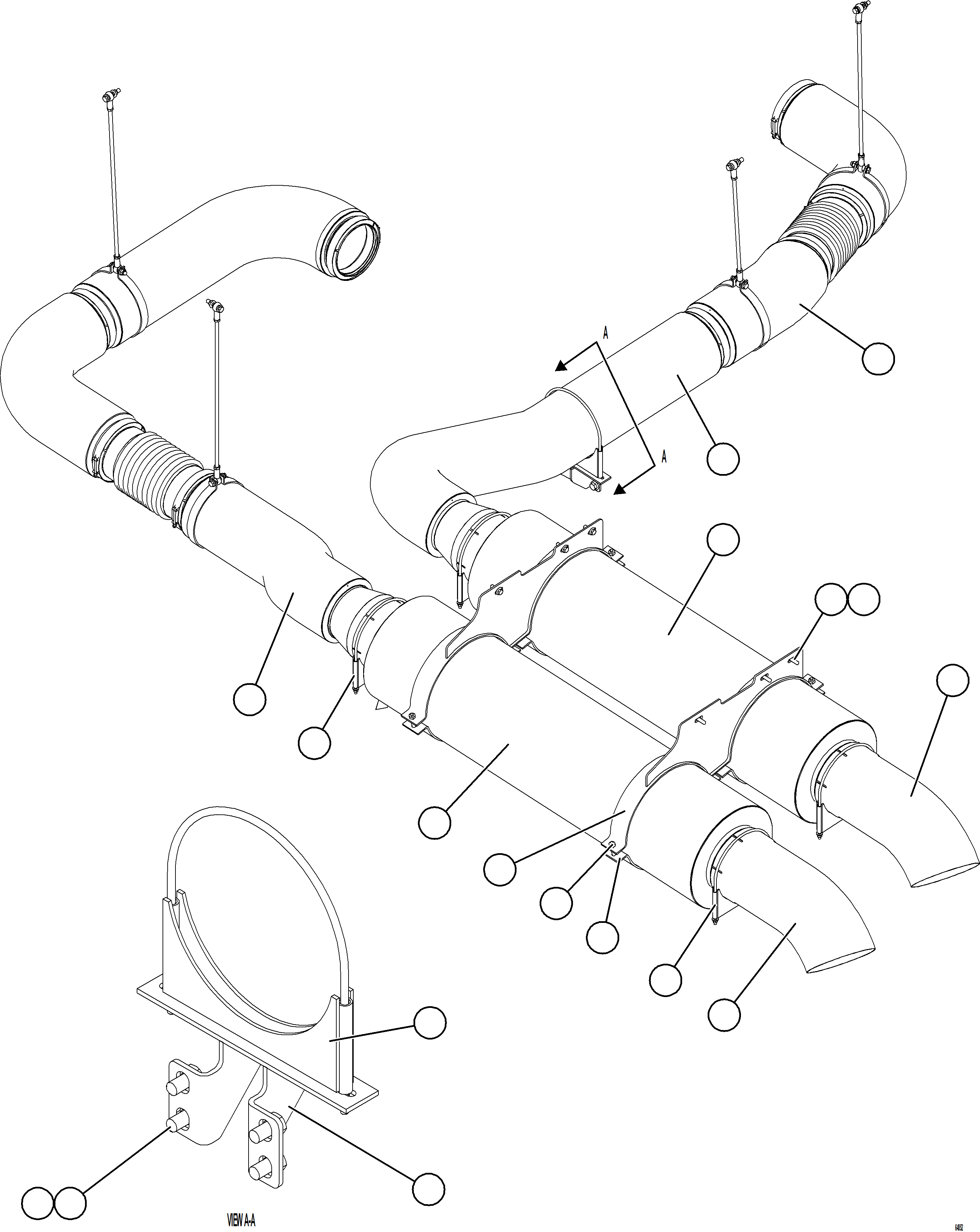 Dump Trucks Komatsu / AFE NEW / AFE78-AP 930E-5 S/N A40105 - A40106  THEISS(afe78-ap) / EXHAUST PIPING - REAR(024 : 64852)
