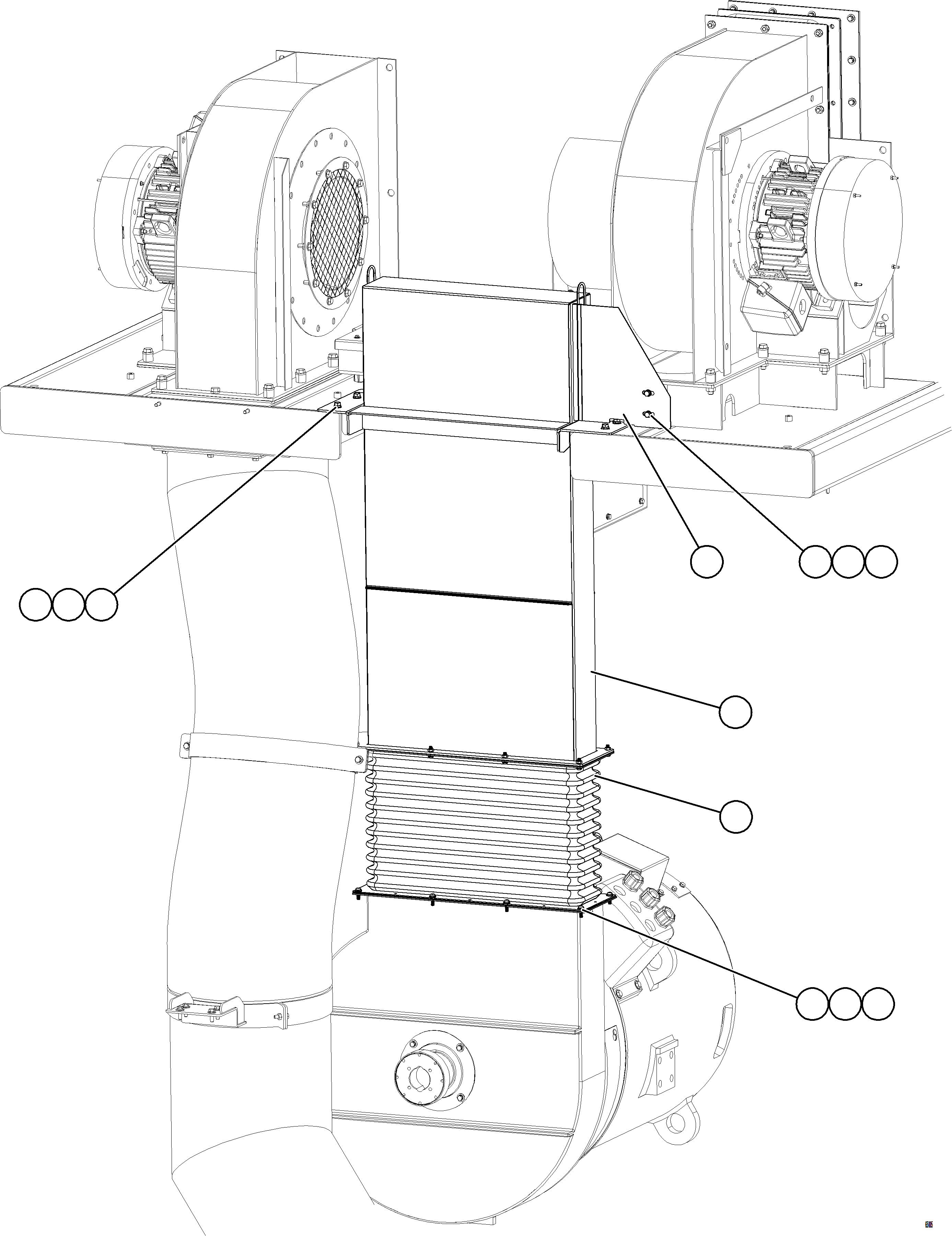 Dump Trucks Komatsu / AFE NEW / AFE78-AP 930E-5 S/N A40105 - A40106  THEISS(afe78-ap) / ALTERNATOR INLET DUCTS(230 : 65005)
