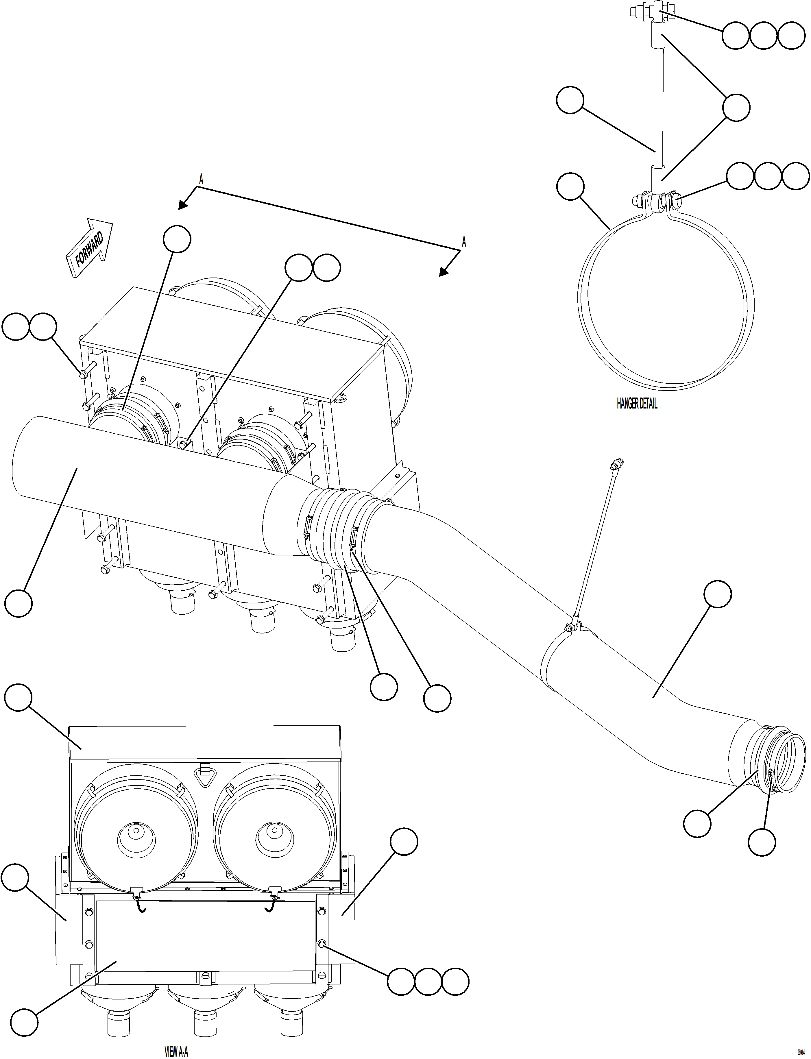 Dump Trucks Komatsu / AFE NEW / AFE78-AY 930E-5 S/N A40170  THEISS(afe78-ay) / AIR CLEANER PIPING & INSTALLATION - LH(006 : 68084)
