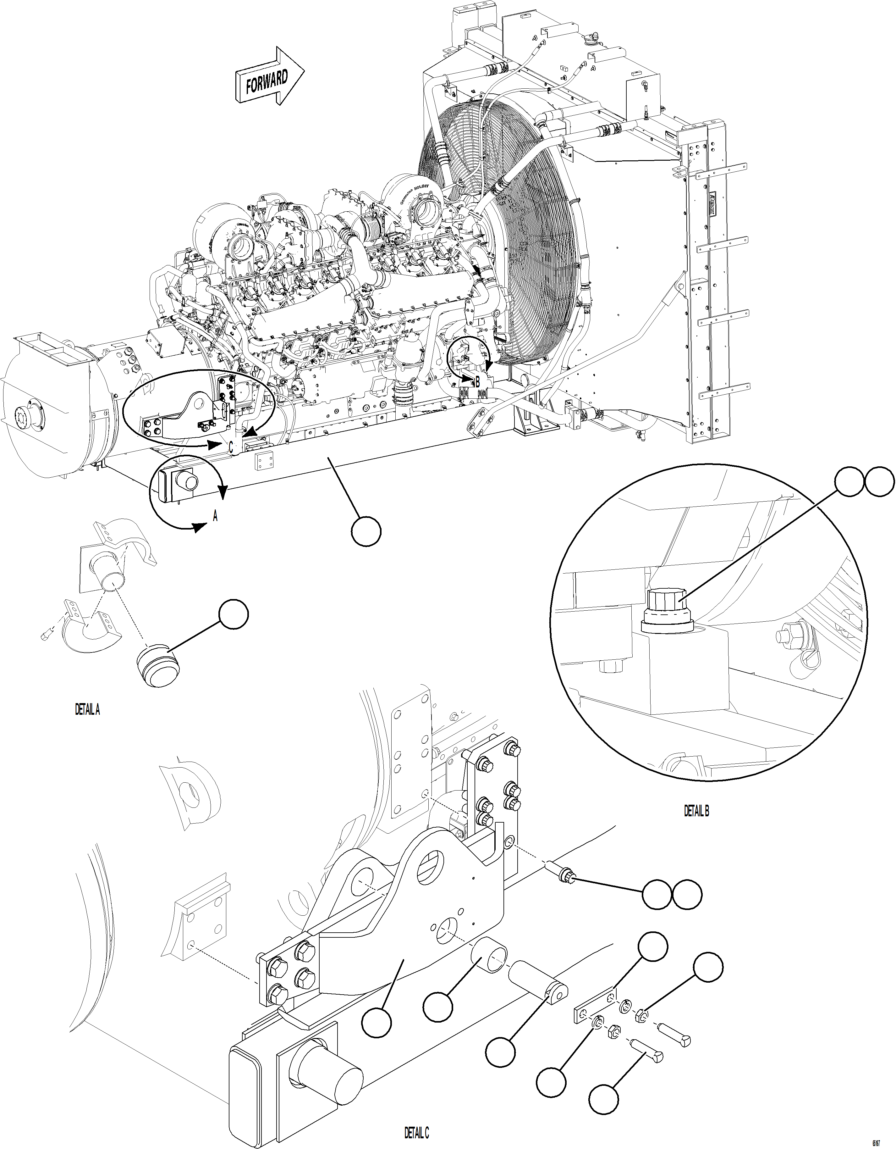 Dump Trucks Komatsu / AFE NEW / AFE78-AY 930E-5 S/N A40170  THEISS(afe78-ay) / ENGINE CRADLE INSTALLATION    1/2(016 : 65167)