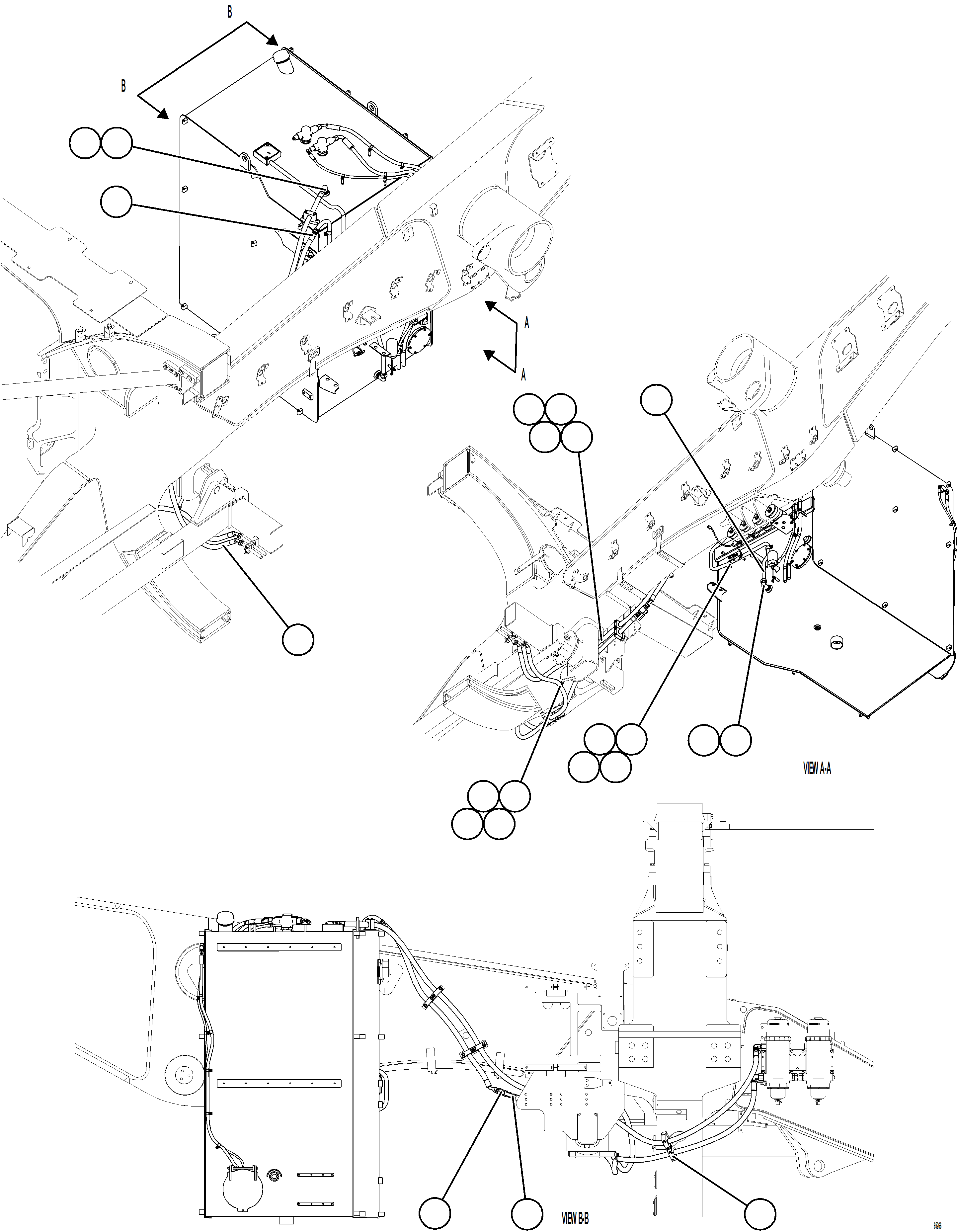 Komatsu parts book diagram for AFE78-BB 930E-5 S/N A40173 - A40175, A40181  LOMAS BAYAS: FUEL SYSTEM PIPING    1/5