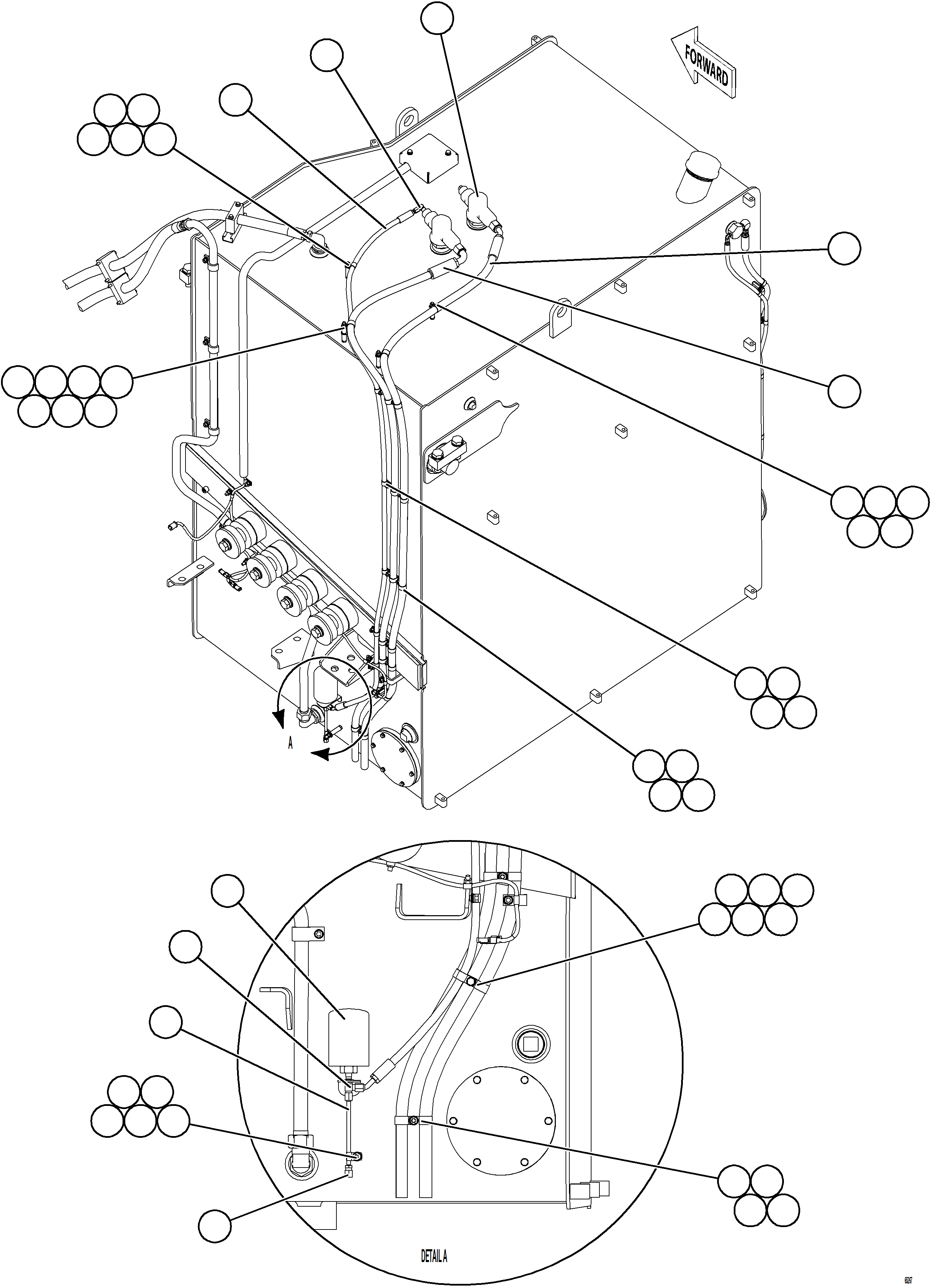 Komatsu parts book diagram for AFE78-BB 930E-5 S/N A40173 - A40175, A40181  LOMAS BAYAS: FUEL SYSTEM PIPING    2/5