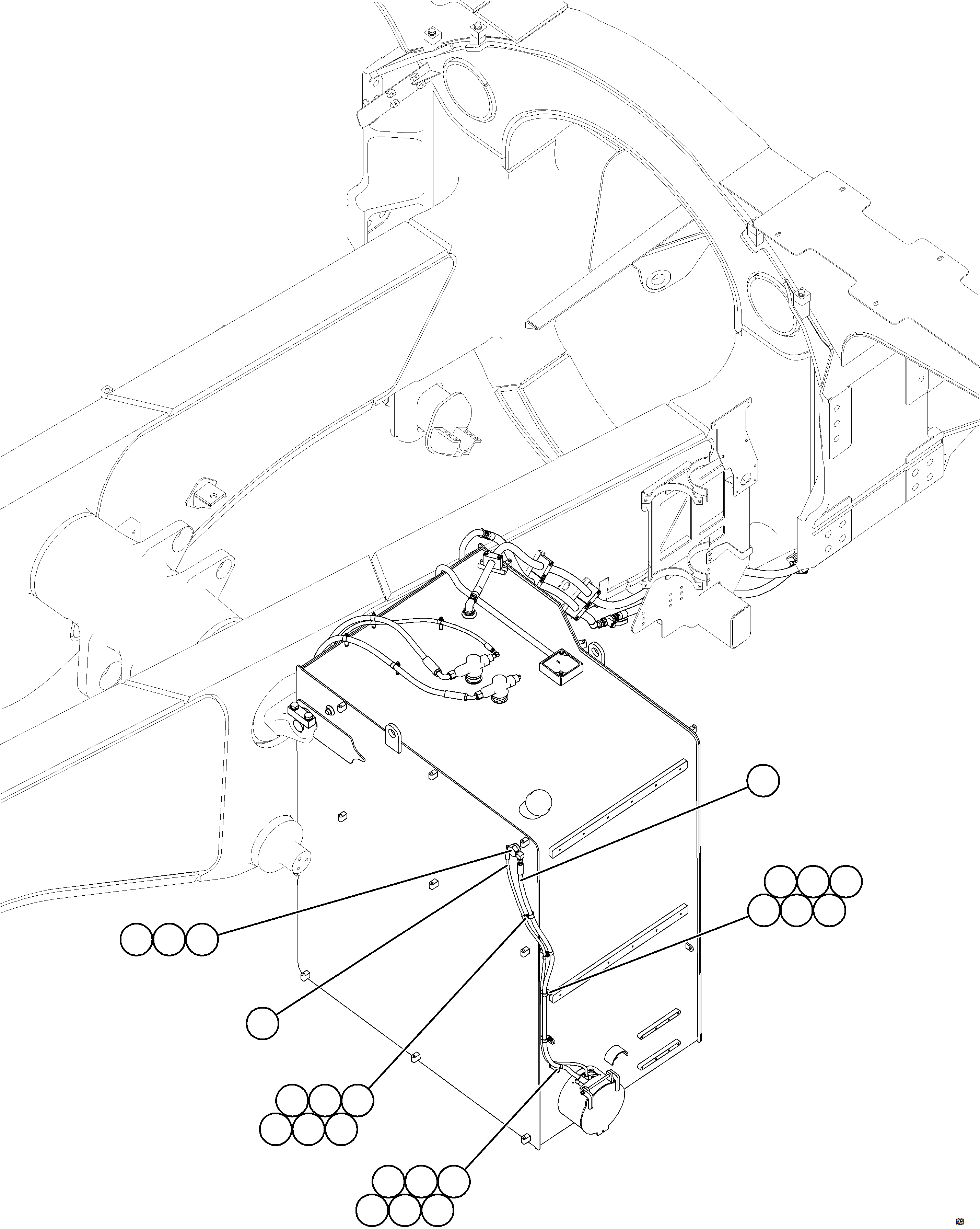 Komatsu parts book diagram for AFE78-BB 930E-5 S/N A40173 - A40175, A40181  LOMAS BAYAS: FUEL SYSTEM PIPING    5/5