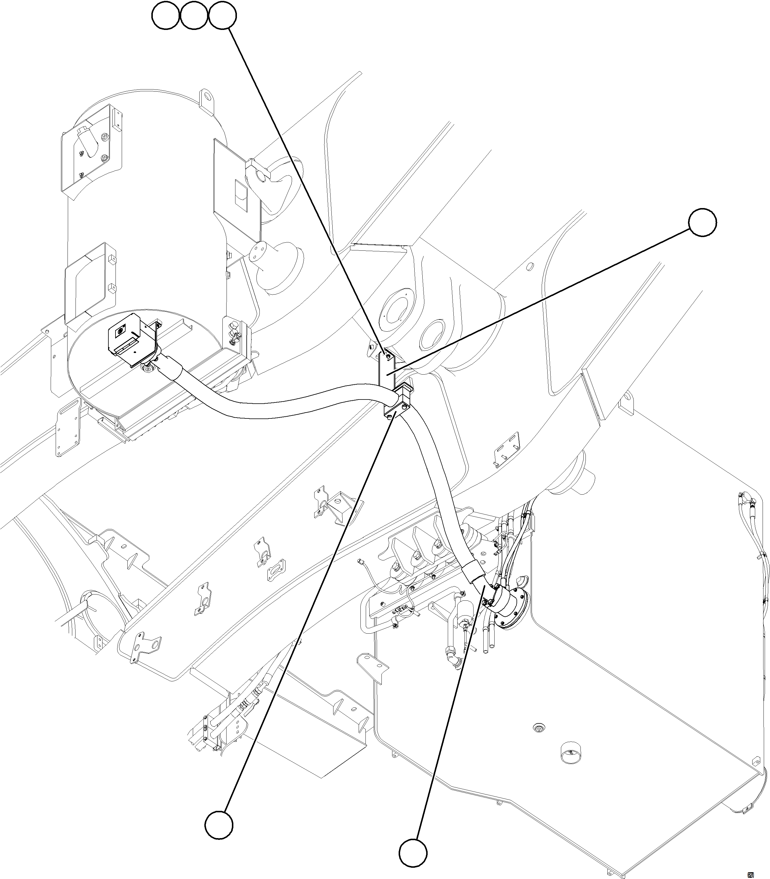 Komatsu parts book diagram for AFE78-BB 930E-5 S/N A40173 - A40175, A40181  LOMAS BAYAS: FUEL TANK REMOTE FILL - LH    1/3