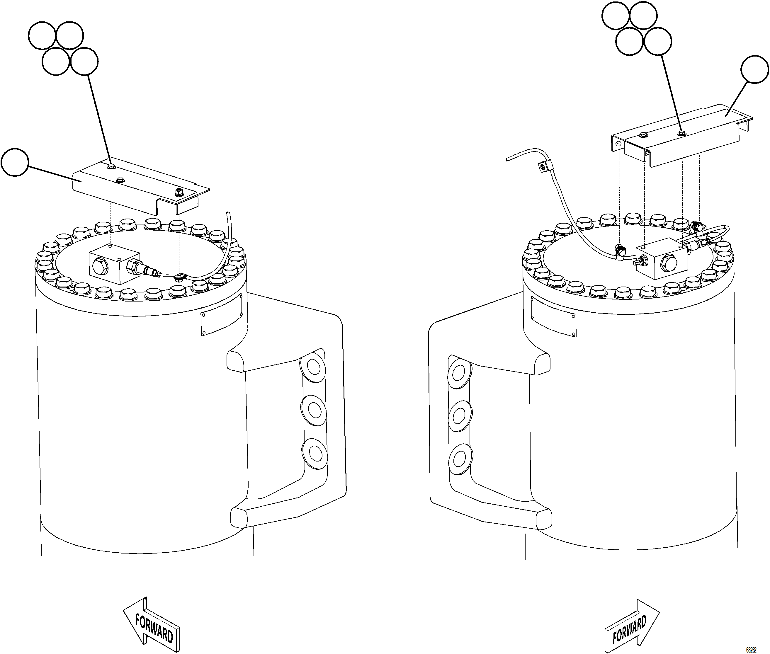 Komatsu parts book diagram for AFE78-BB 930E-5 S/N A40173 - A40175, A40181  LOMAS BAYAS: PLM PRESSURE SENSOR - FRONT SUSPENSIONS    1/2